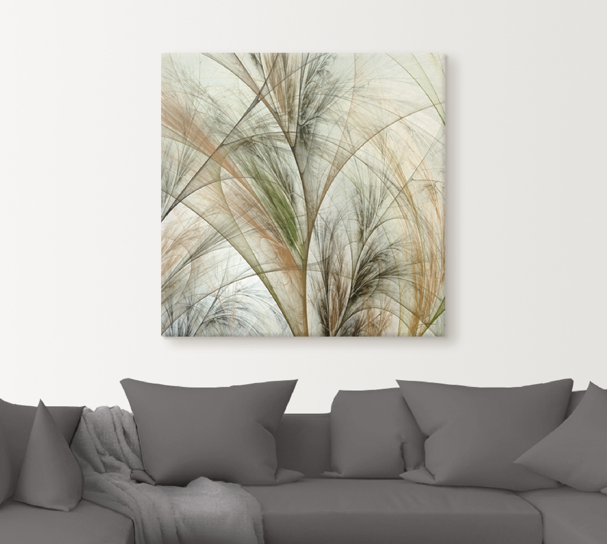 Artland Leinwandbild »Fraktales Gras IV« Gräser 1 Stk. tlg. auf Holzrahmen gespannt