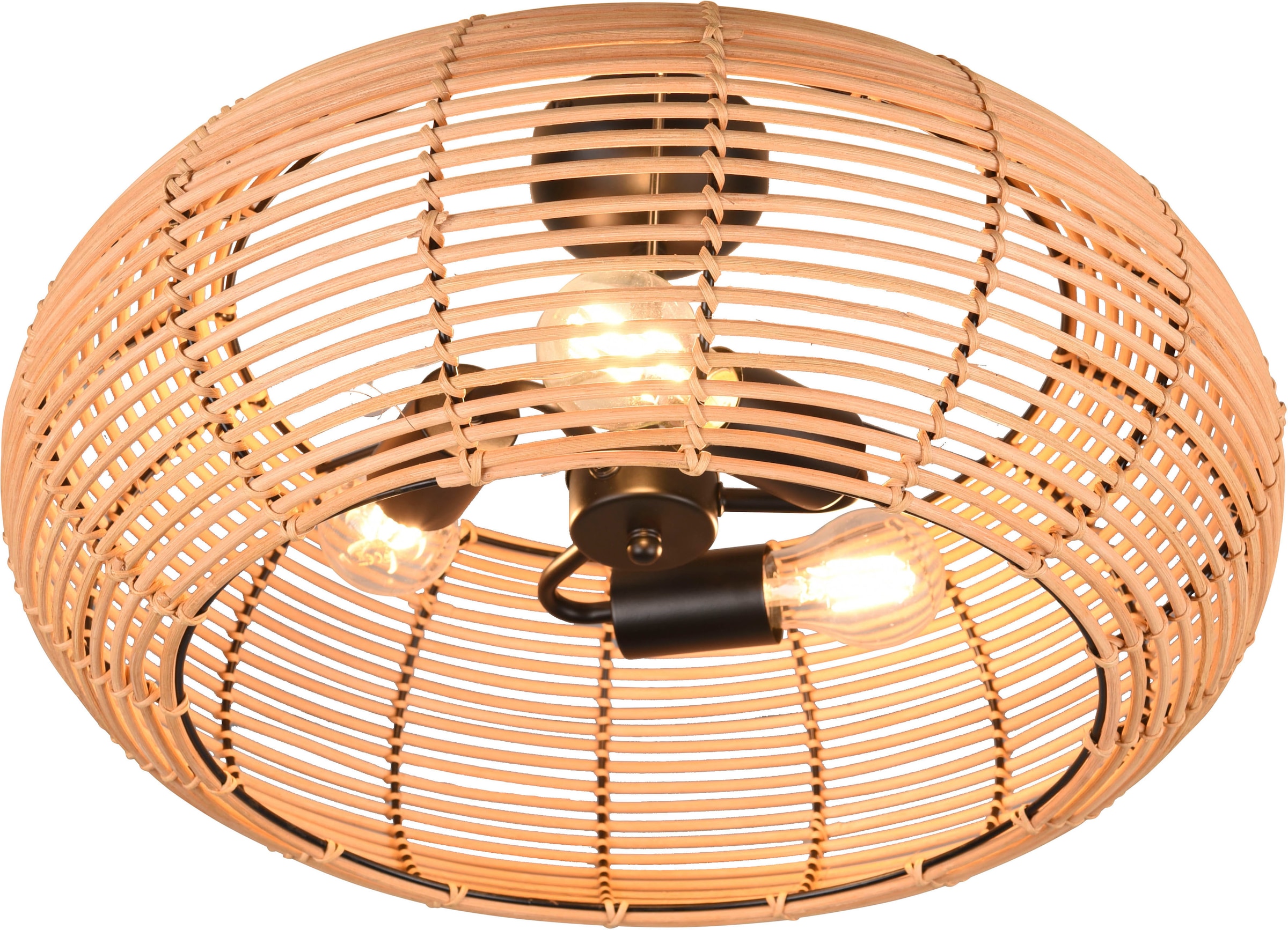 50cm Optik, kaufen Leuchten | 3xE27 Ø Rattan flammig-flammig, exkl Jahren aus online TRIO in Korbgeflecht Garantie Deckenlampe 3 XXL Deckenleuchte mit »Inga«, 3