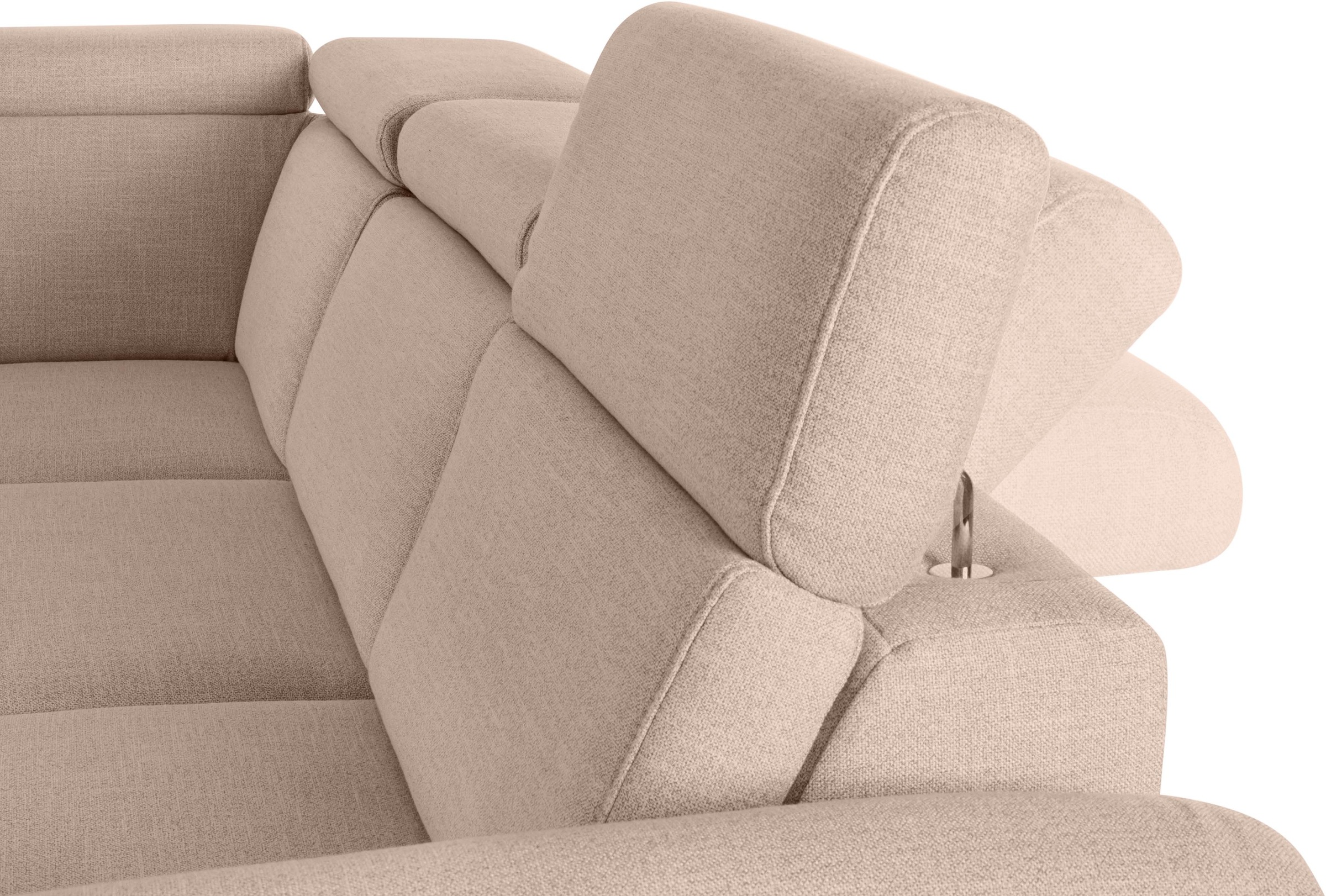 sit&more Ecksofa, inklusive Kopfteilverstellung, wahlweise mit Bettfunktion und Bettkasten