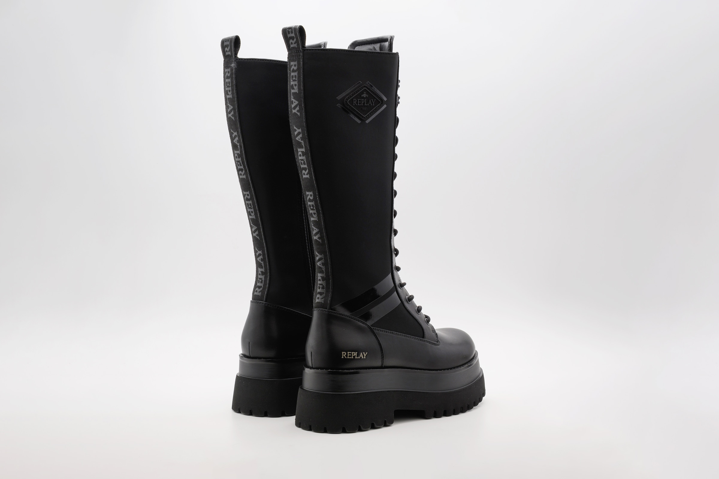 Replay Stiefel »ANY REBEL«  Plateaustiefel, Schnürstiefel mit Logoschriftzug
