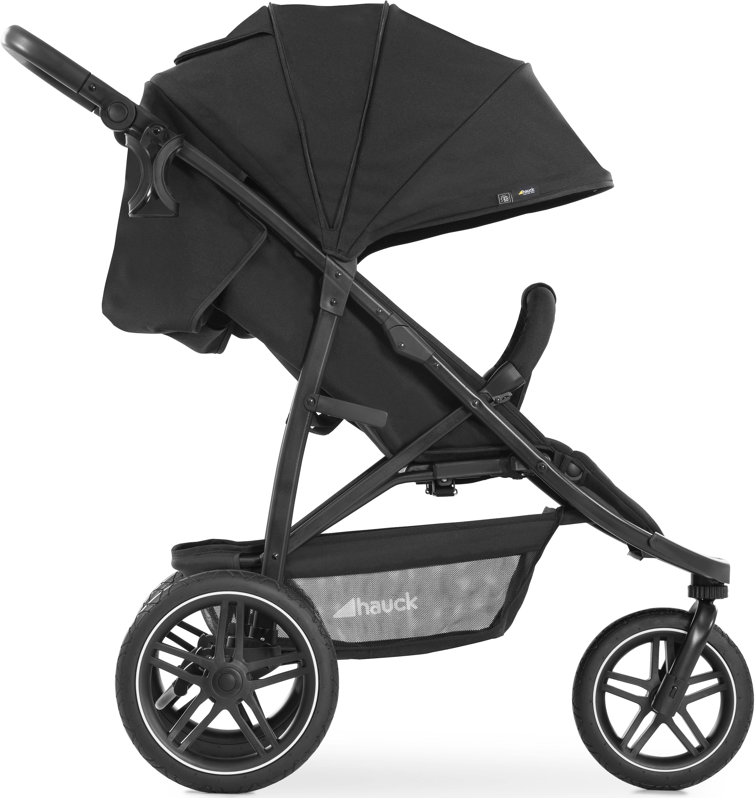 Hauck Dreirad-Kinderwagen »Rapid 3R, black«, 22 kg, mit schwenk- und feststellbarem Vorderrad