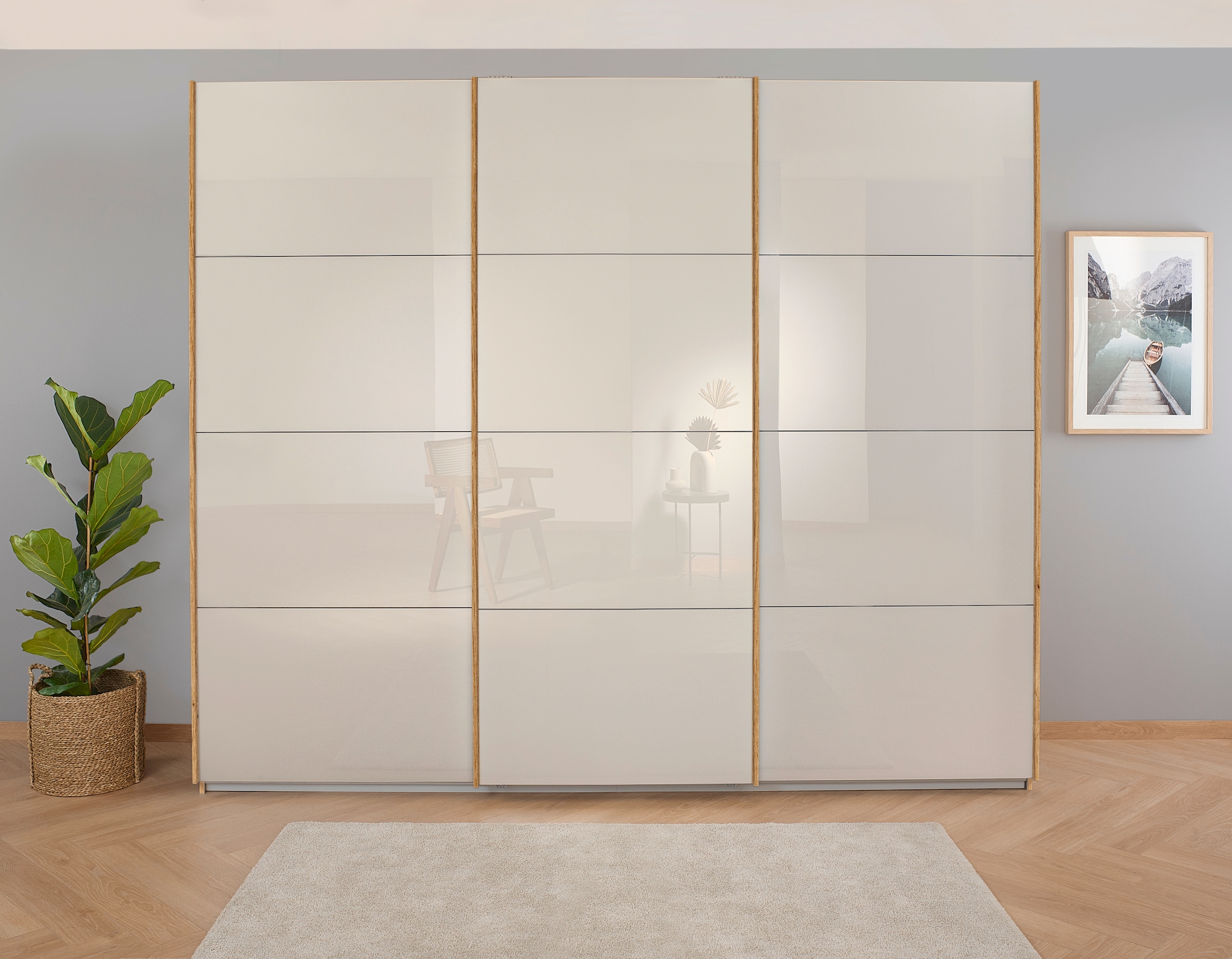 rauch Schwebetürenschrank »Koluna«, Glasfront, inkl. 2 Innenschubladen sowie extra Böden