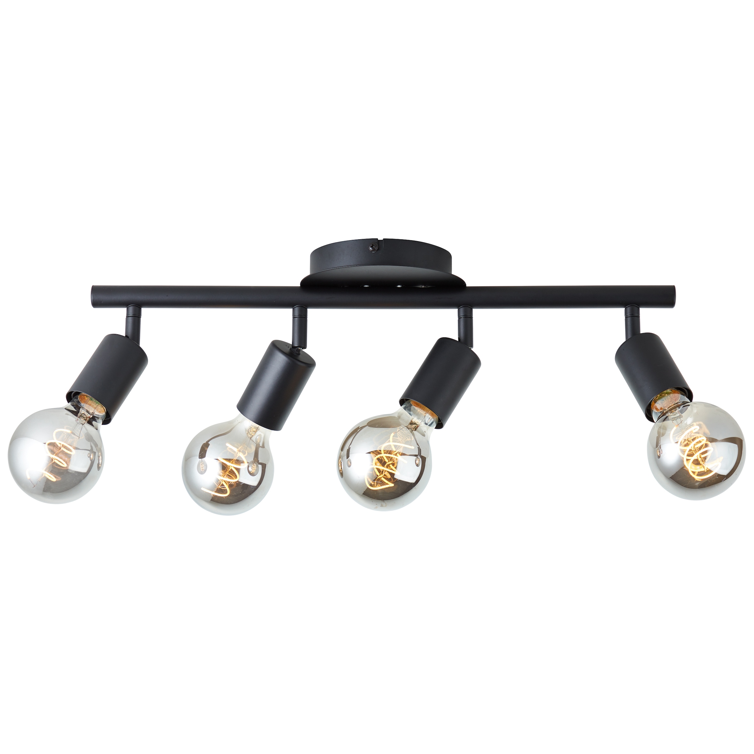 Brilliant Deckenstrahler »Tiffany«, 4 flammig, Leuchtmittel E27 | ohne Leuchtmittel, Deckenstrahler, 12 x 49 x 14 cm, E27, schwenkbar, Metall, matt schwarz