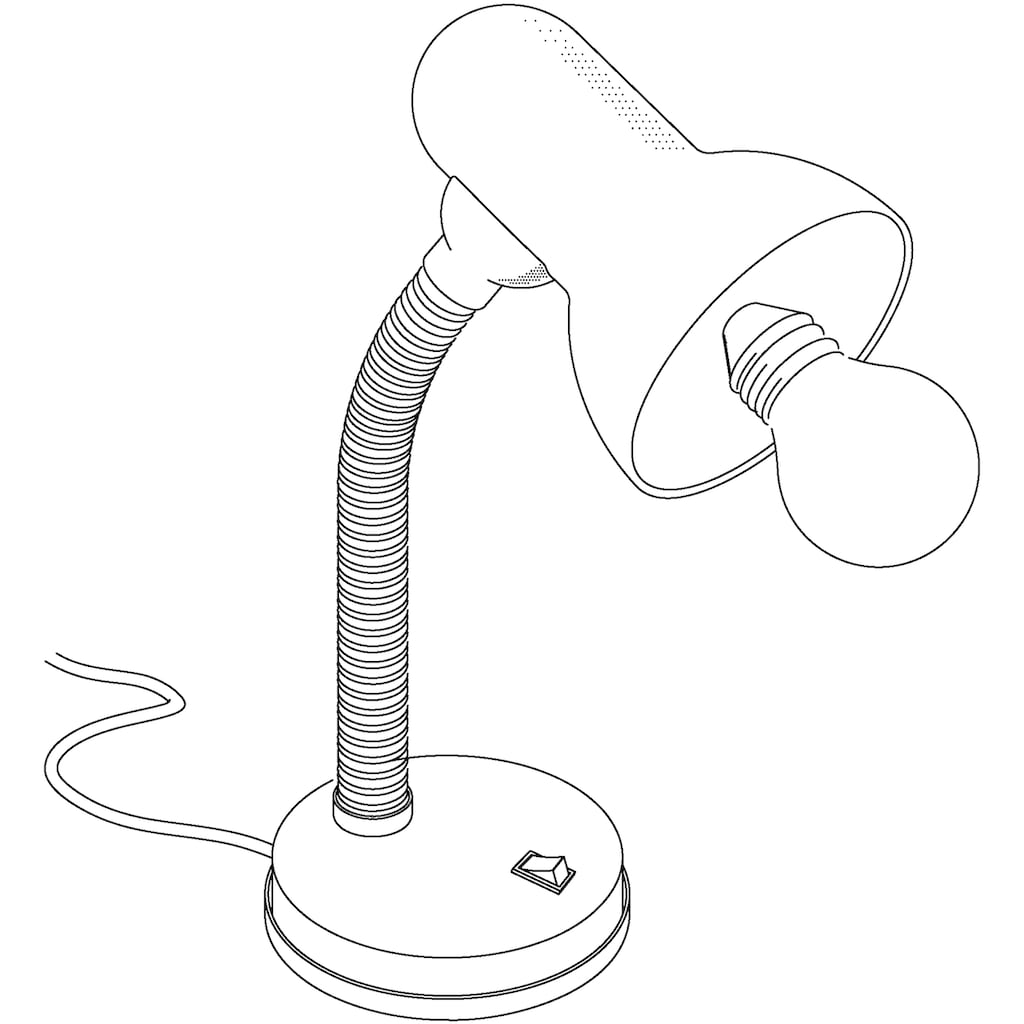 EGLO Tischleuchte »BASIC«, E27, schwarz / Ø12,5 x H30 cm / exkl. 1 x E27 (je max. 40W) / Wippschalter - schwenkbar - flexibler Hals - Schreibtischlampe - Tischlampe - Bürolampe - Lampe - Büro - Schreibtischleuchte