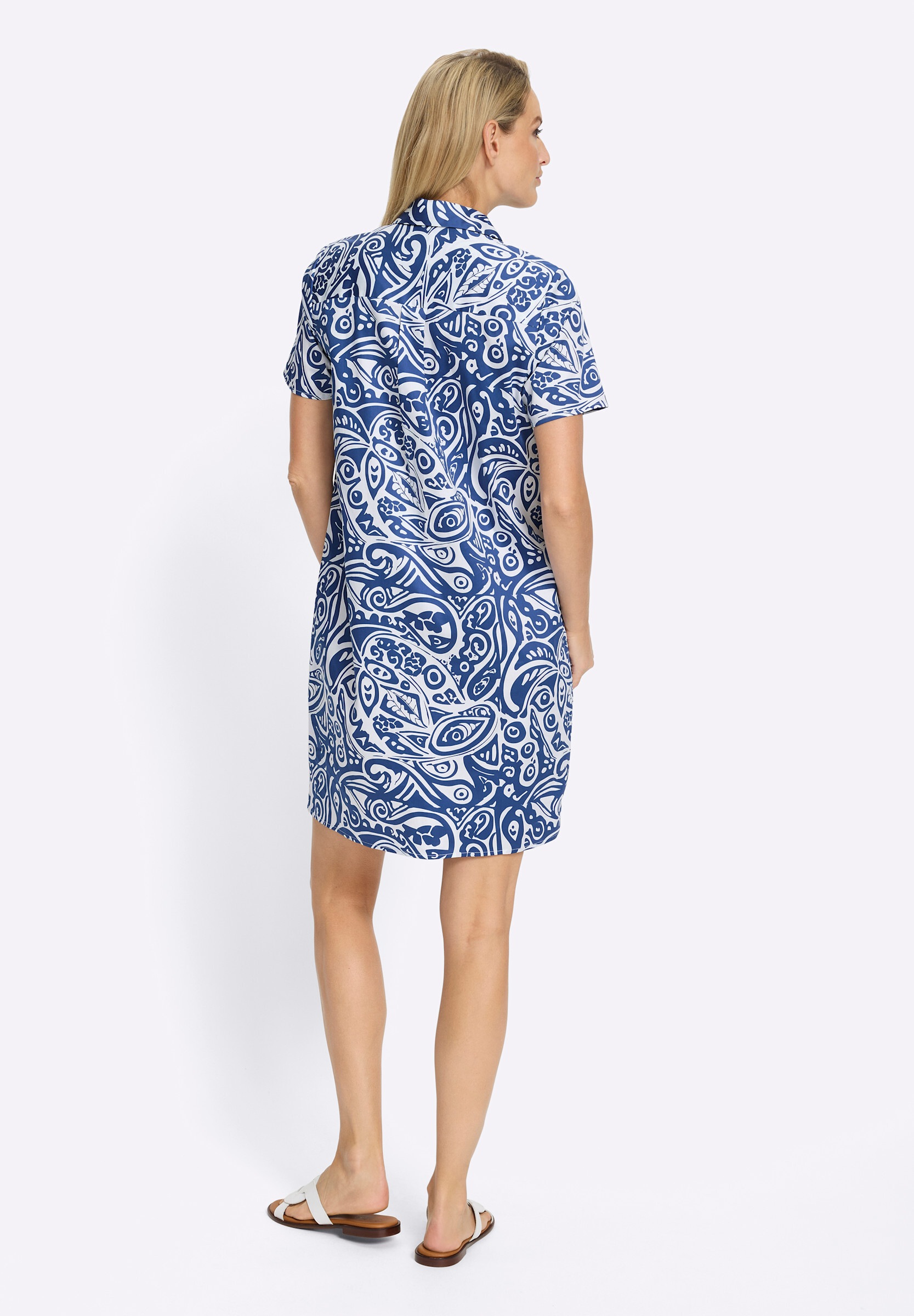 heine Hemdblusenkleid »Druck-Kleid Blusenkleid mit grafischem Muster« Nahttasche