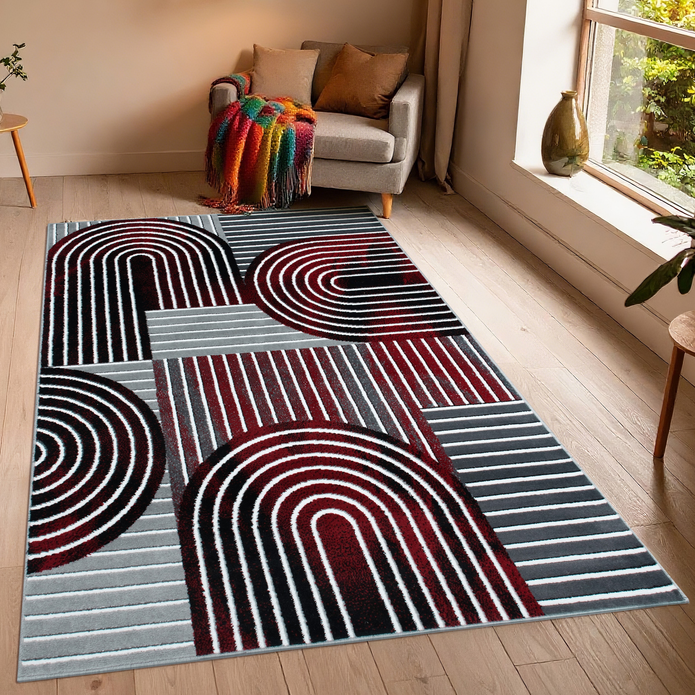 OTTO home Teppich »Lysandra« rechteckig 8 mm Höhe 3D-Effekt, softer Kurzflor, pflegeleicht, leichter Glanz, Scandi-Look