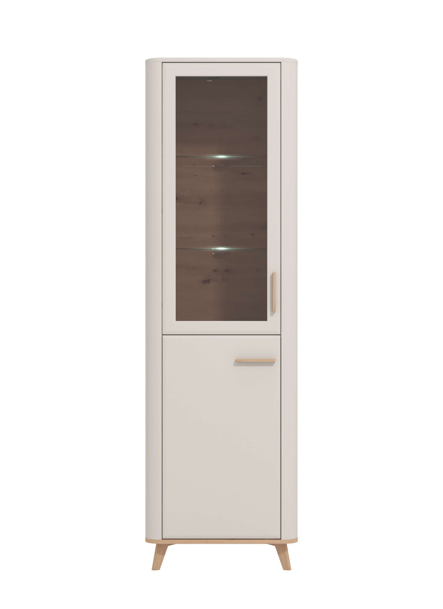 Home affaire Vitrine »Darwen Vitrinenschrank, Glasschrank, Standvitrine, Highboard/Sideboard« 2 Türen, 4 Einlegeböden, 5 Fächer, Gesamtmaße (B/T/H): 58/40/193 cm