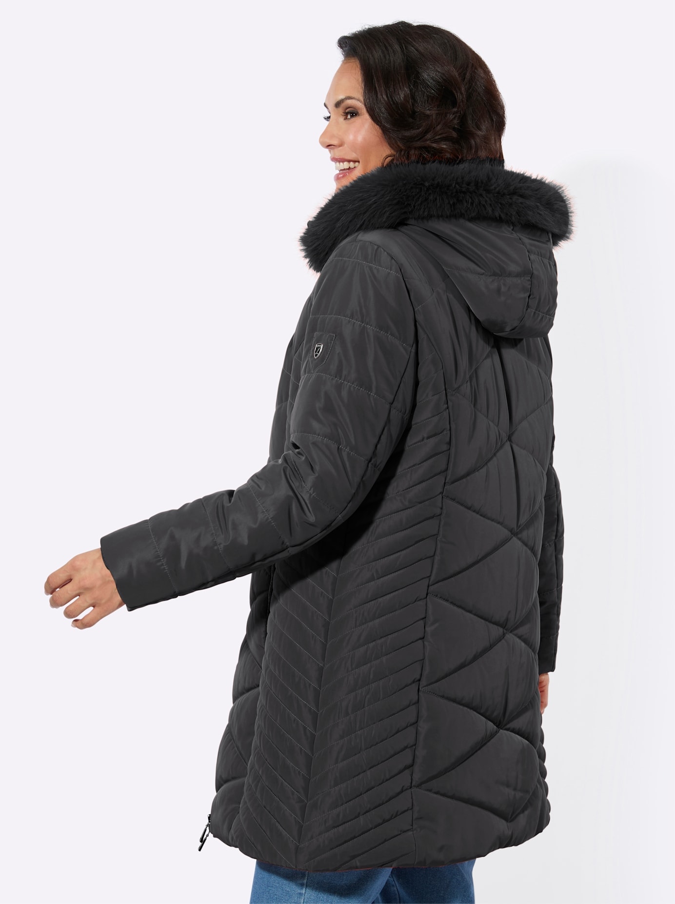Casual Looks Langjacke mit Kapuze