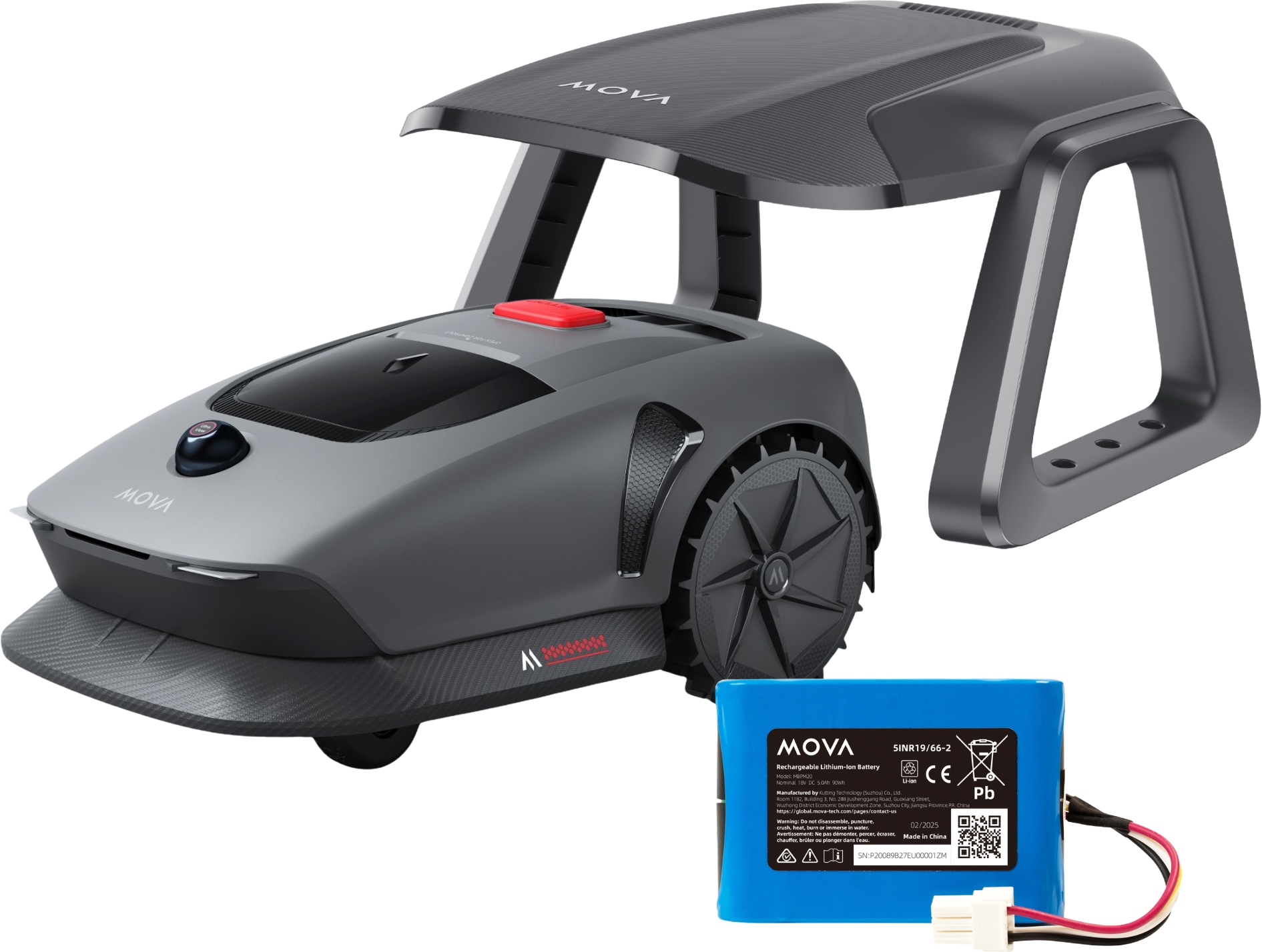Mova Rasenmähroboter »»MOVA 600 Kit« inkl. 5.Ah Zusatz-Akku & Ersatzklingen« mit Ladestation, 5.Ah Zusatz-Akku und Ersatzklingen,   längere Laufzeit & reduzierte Ladezyklen durch 5.Ah. Zusatz-Akku
