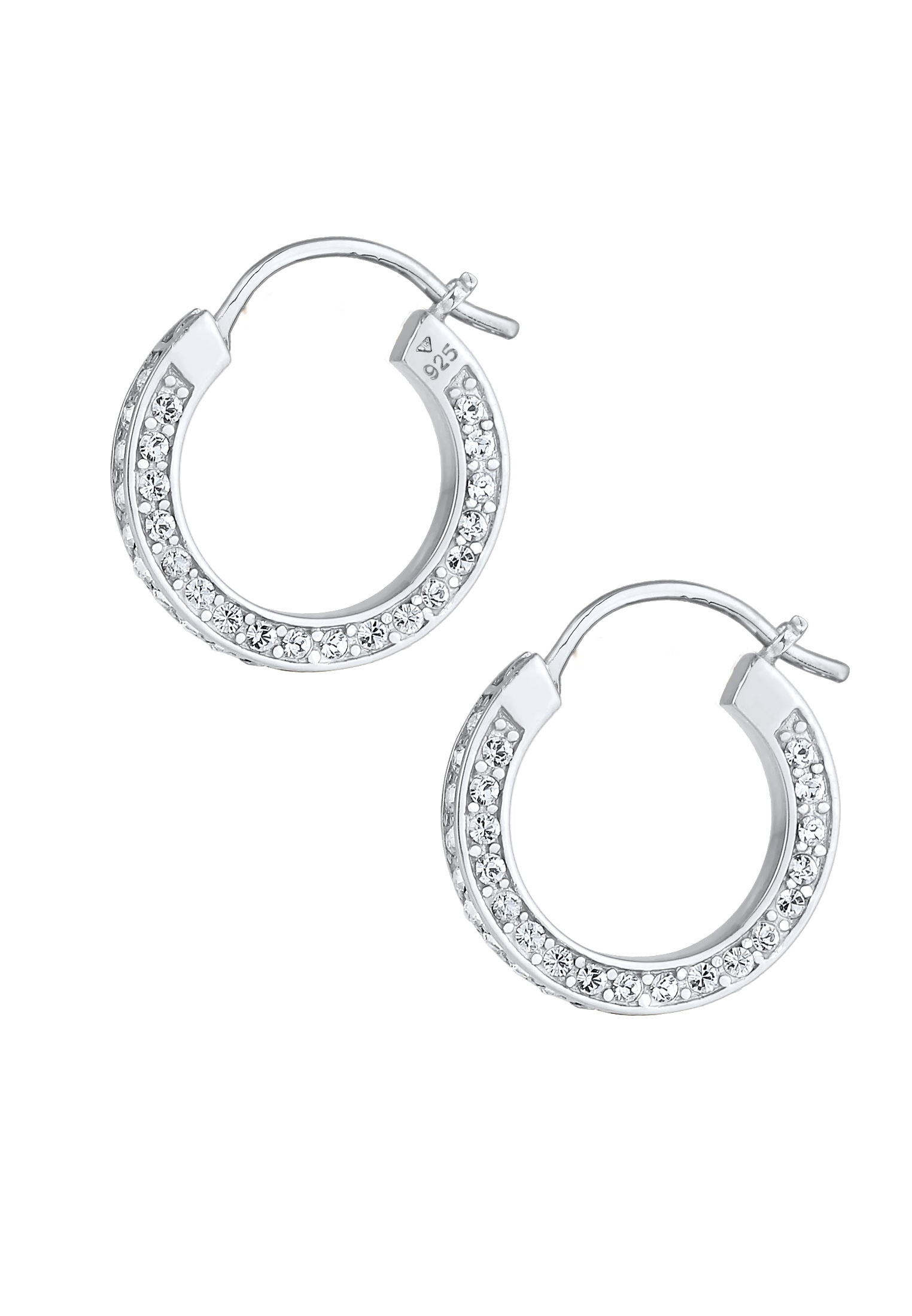 Elli Premium Paar Creolen »Ohrringe Creolen Kristall 925 Silber«