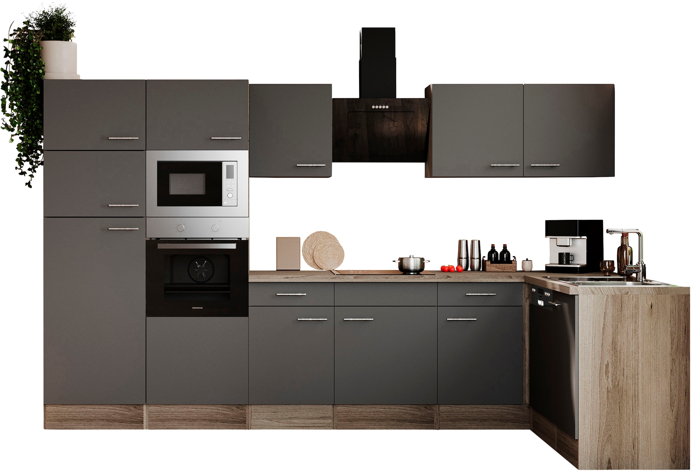 RESPEKTA Küchenzeile »Oliver« Breite 340 cm, wechselseitig aufbaubar