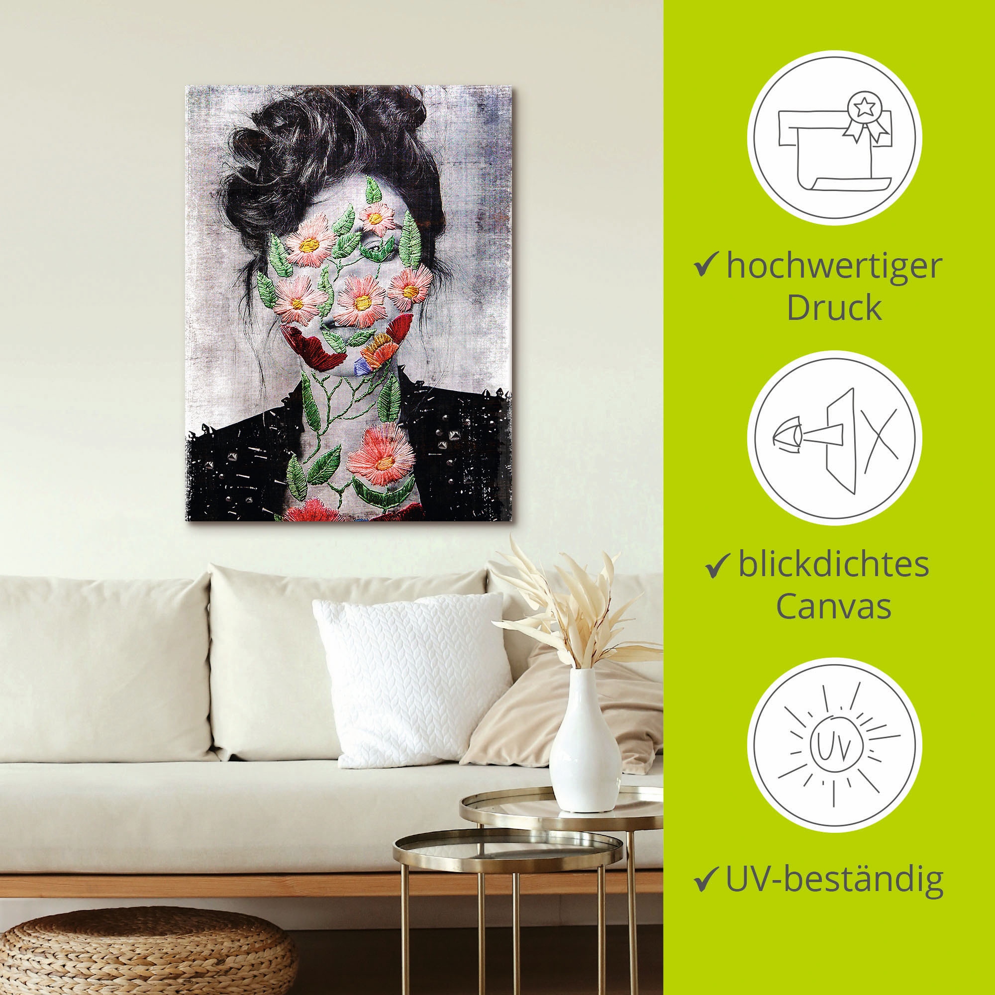 Artland Wandbild »Flower Face«, Portrait, (1 St.), als Alubild, Leinwandbild,  Wandaufkleber oder Poster in versch. Größen bequem kaufen | Leinwandbilder