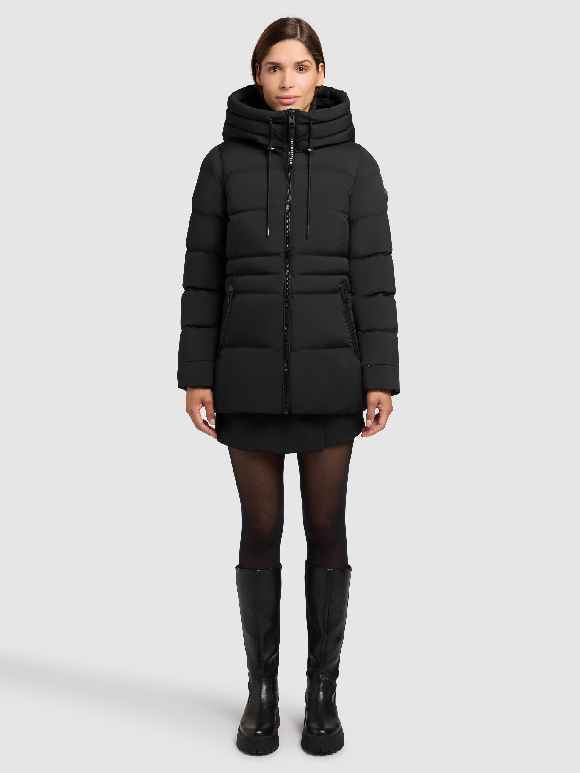 khujo Steppjacke »MATLA« mit Kapuze Reißverschlusstaschen mit Fleecefutter, eine Ärmeltasche