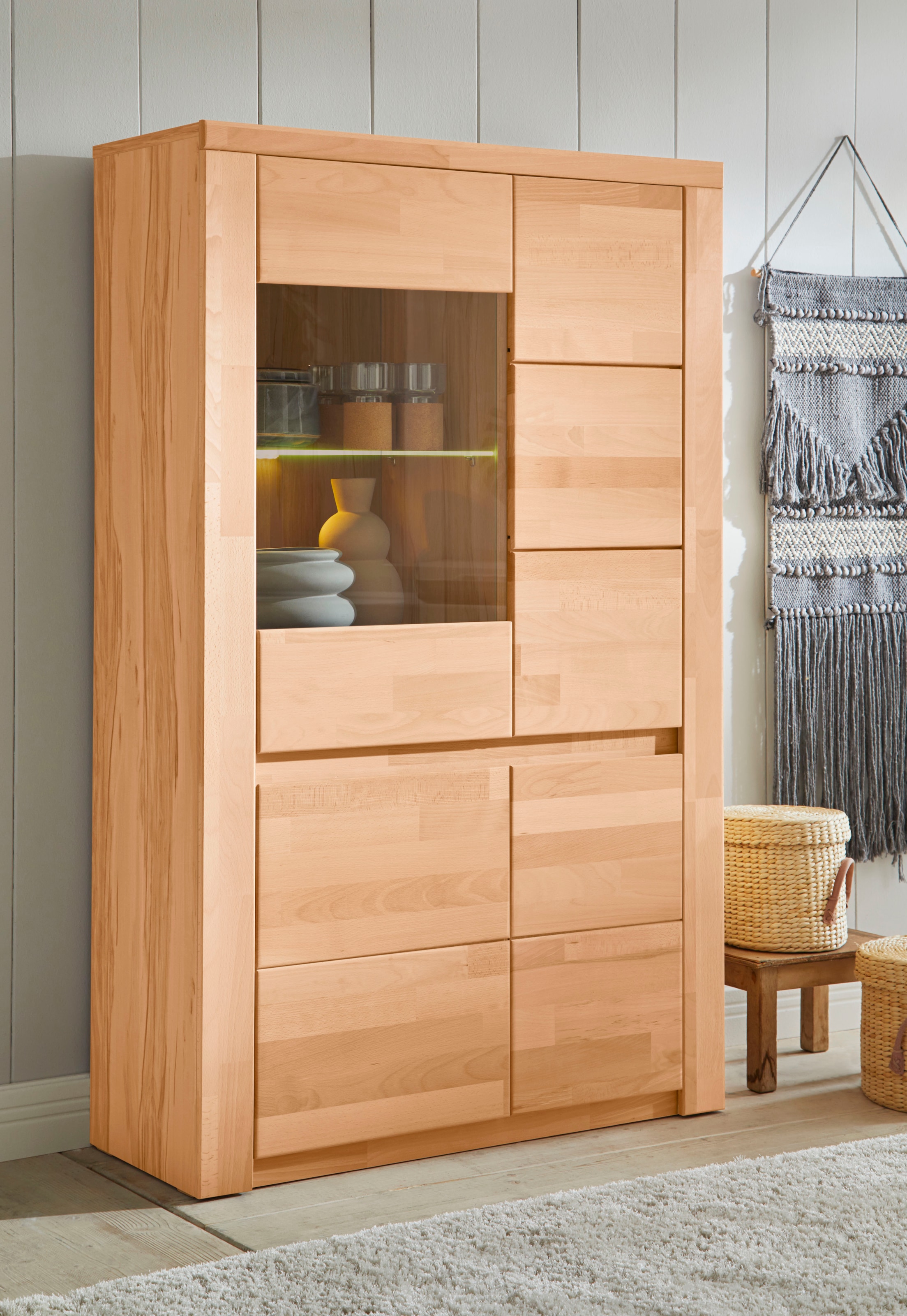 Home affaire Vitrine »Burani«, grifflose Optik