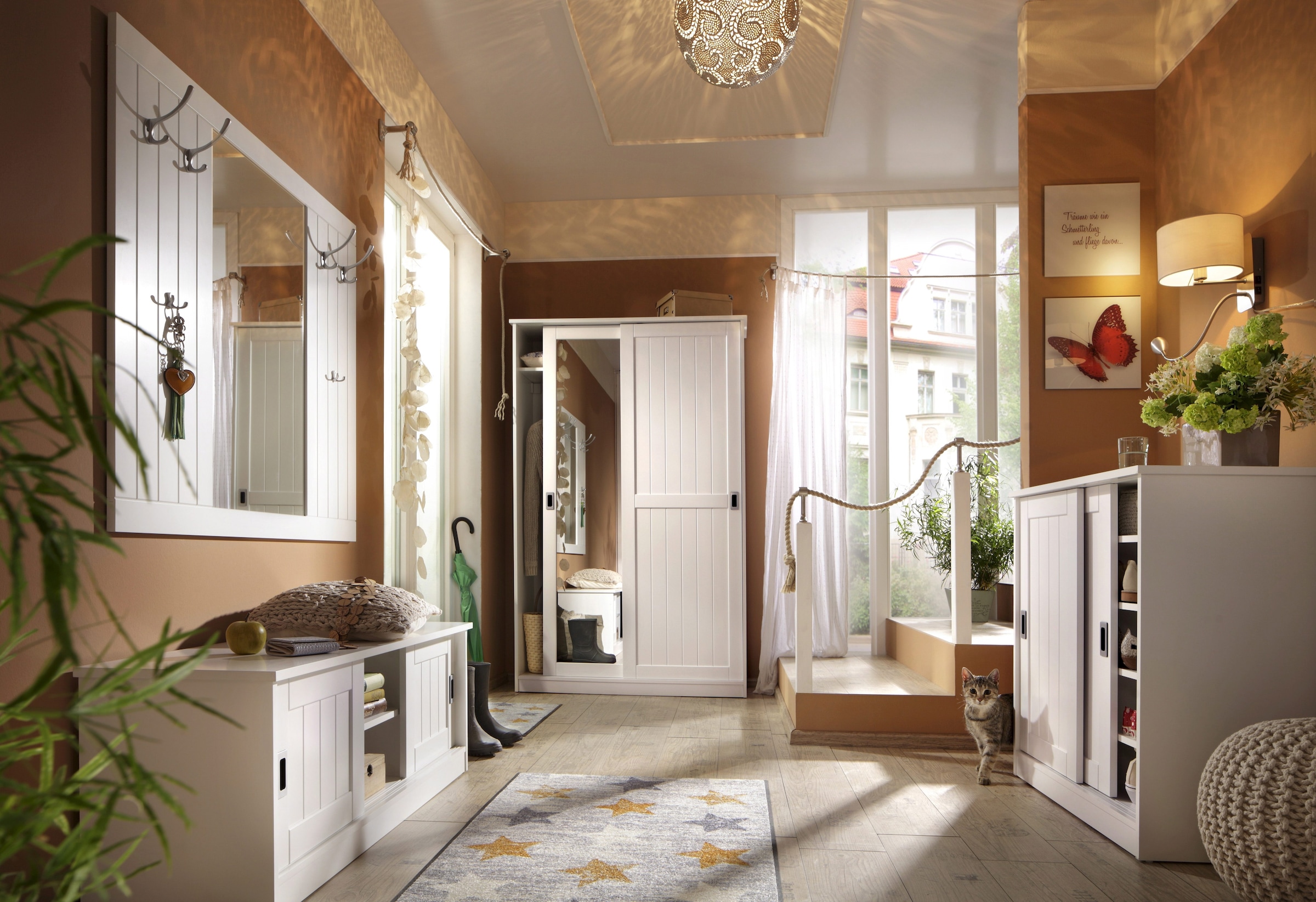 Home affaire Garderobenpaneel »Nekso«, mit Spiegel, Breite 116 cm, aus MDF oder Massivholz, FSC®
