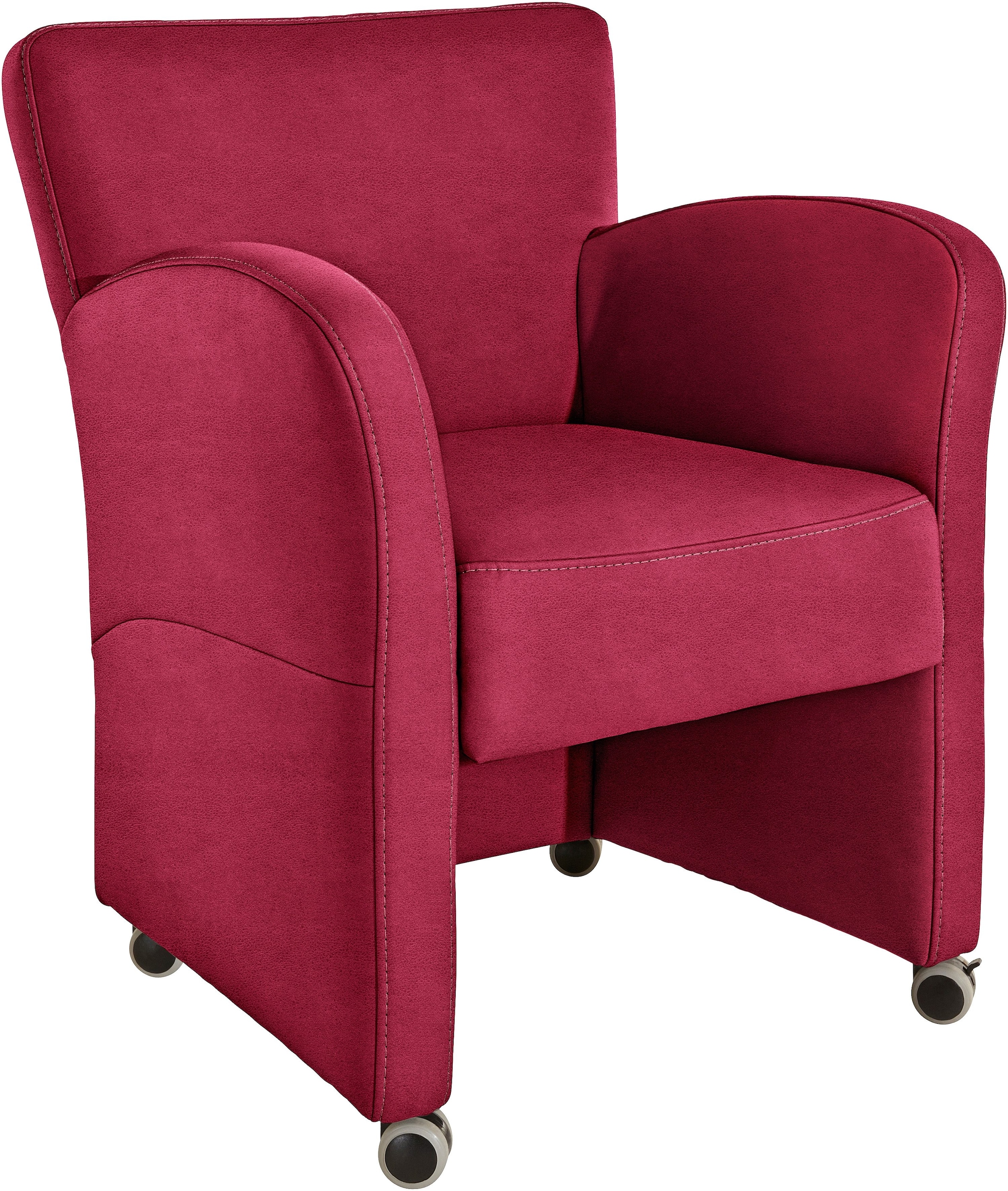 exxpo - sofa fashion Sessel "Cortado, Loungesessel auf Rollen, schmale Armlehnen, bequem" hohe Bodenfreiheit, schöne Detailverarbeitung