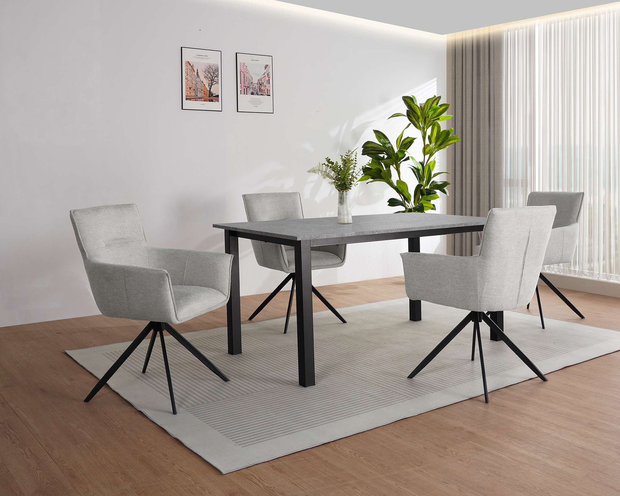 OTTO home Esszimmerstuhl »Corrdell« (Set) 2 Stk.edler Webstoff Bezug, schwarzes pulverbeschichtetes Metallgestell