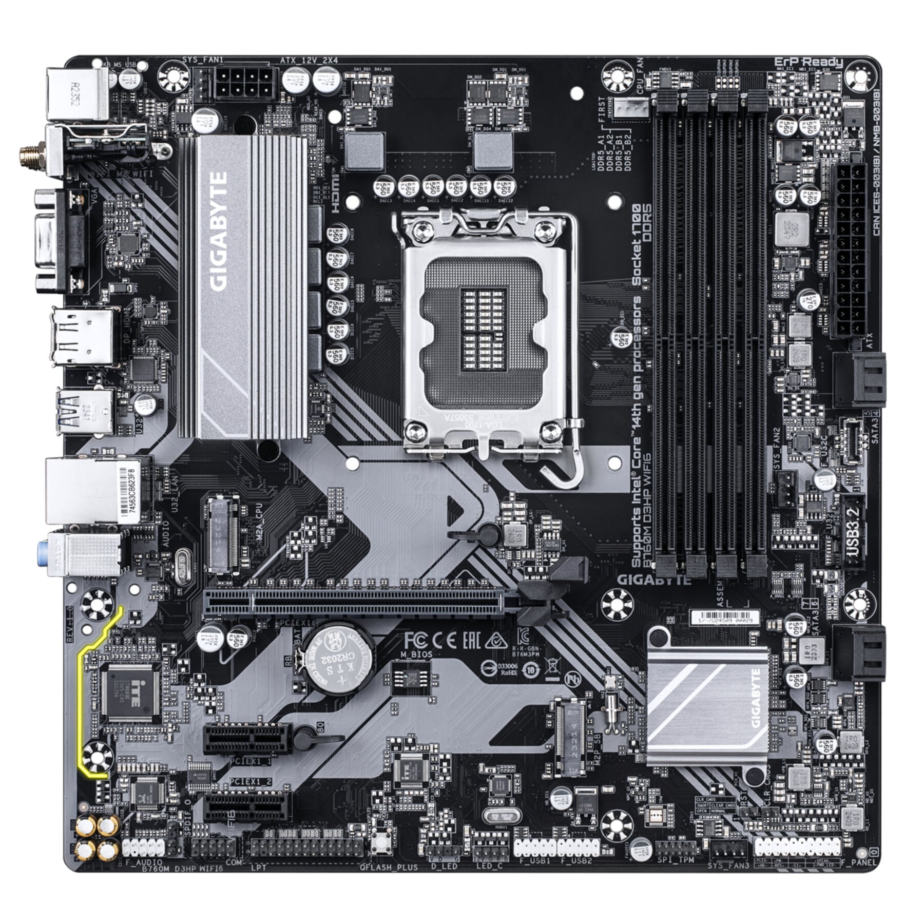 Gigabyte Mainboard »B760M D3HP WIFI6 Mainboard – Unterstützt Intel Core Prozessoren der 14«