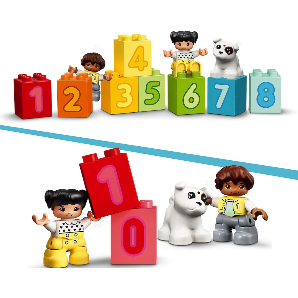 LEGO® Konstruktionsspielsteine »Zahlenzug – Zählen lernen (10954), LEGO® DUPLO® Creative Play«, (23 St.)