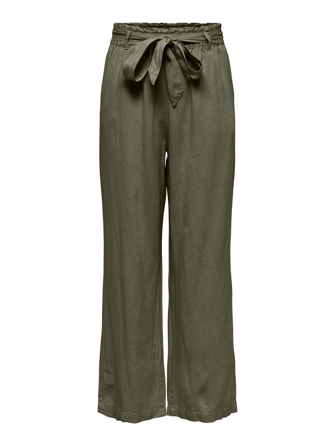 JDY Culotte »JDYSAY MW LINEN BELT PANT WVN NOOS«, Sommerhose