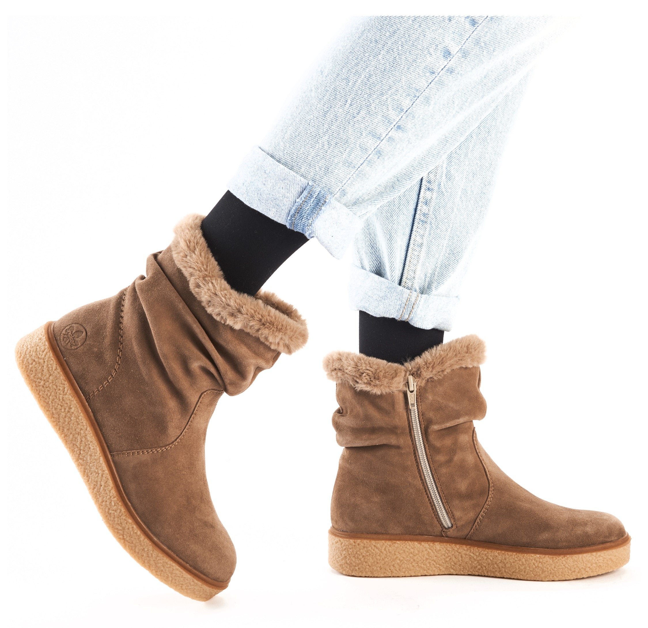 Rieker Winterboots, Stiefelette, slouchy Schaft, mit Innenreißverschluss