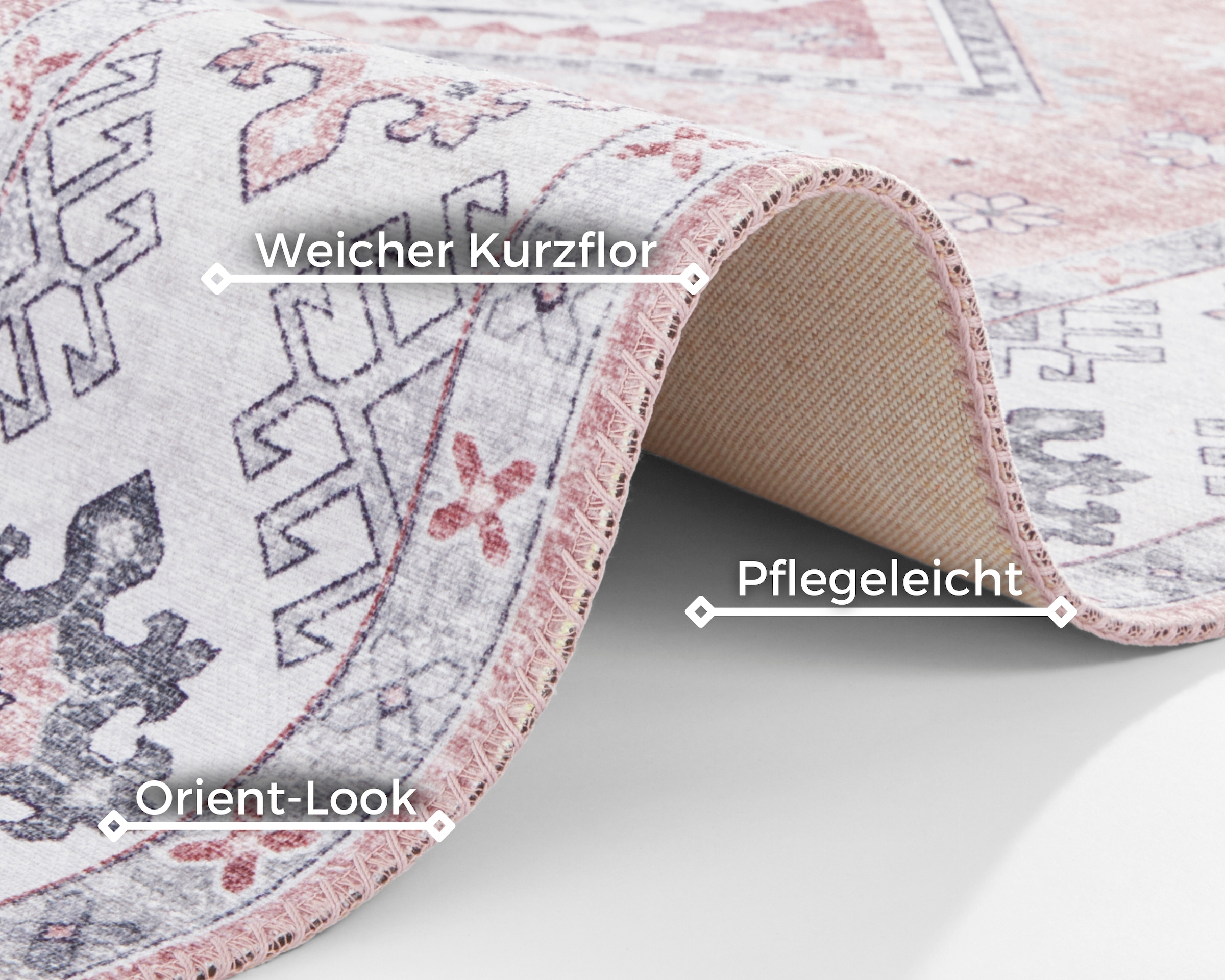HANSE Home Teppich »Gratia«, rechteckig, 5 mm Höhe, Orientalisch, Vintage, Flachgewebe, Läufer, Wohnzimmer, Schlafzimmer