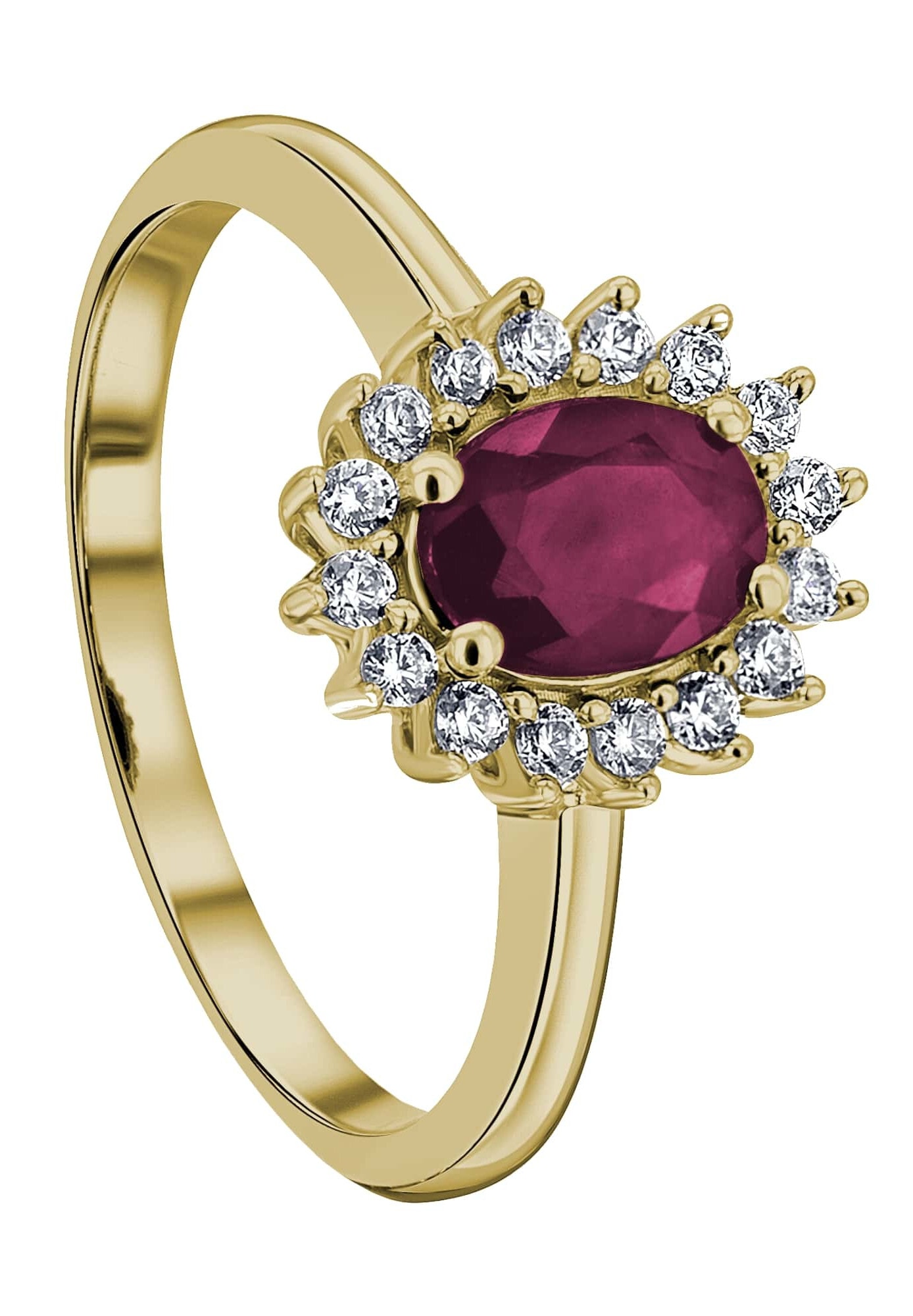 ONE ELEMENT Diamantring »0,25 ct Diamant Brillant Rubin Ring aus 585 Gelbgold«