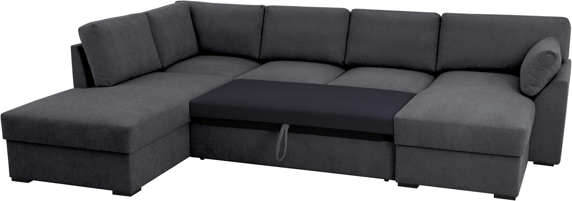 Home affaire Wohnlandschaft »Citry«, Breite 309 cm, Chenille, Bettfunktion, Bettkasten, U-Form