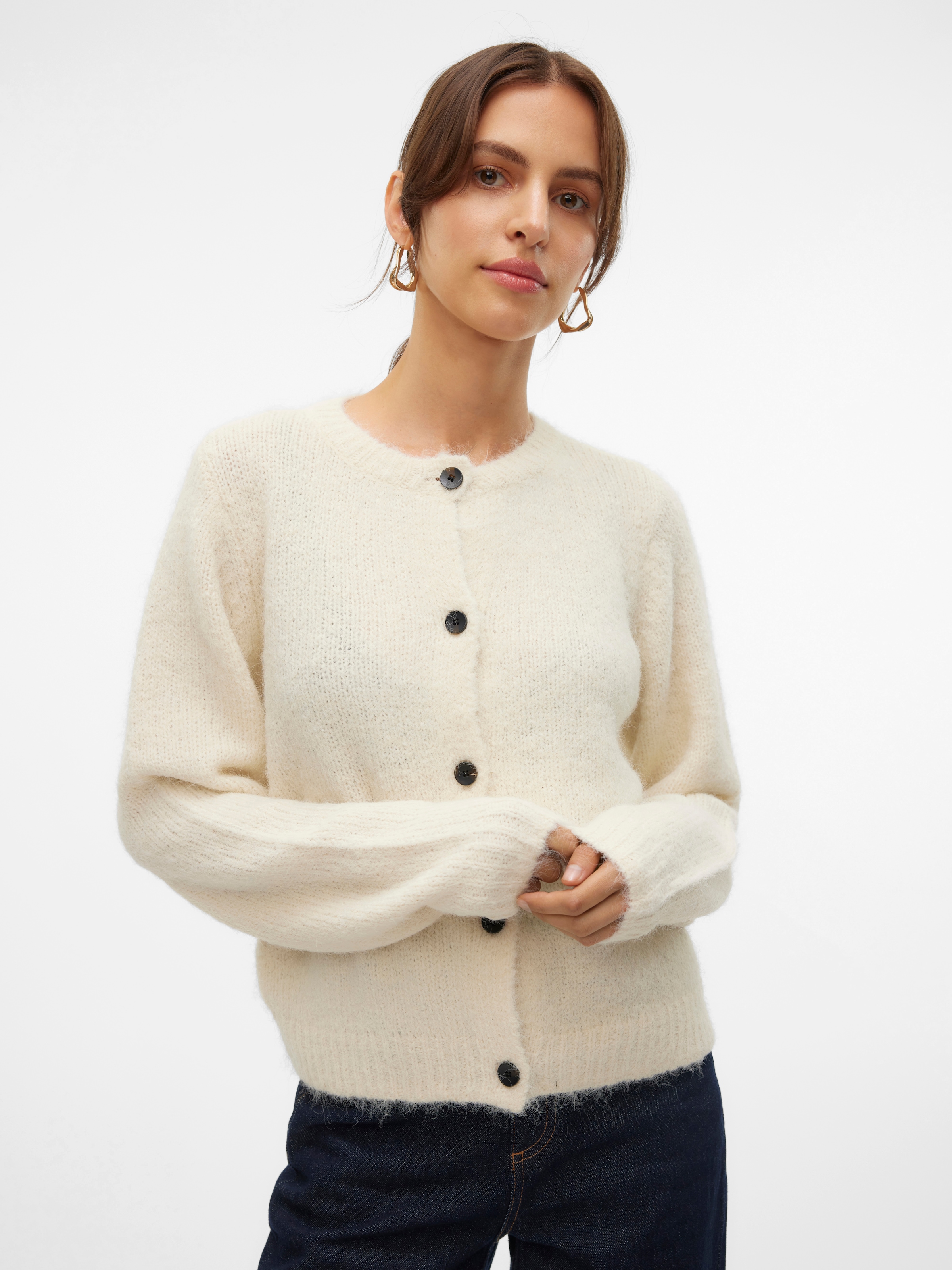 Vero Moda Strickjacke »VMNOVAH LS O-NECK BUTTON CARDI GA NOOS«
