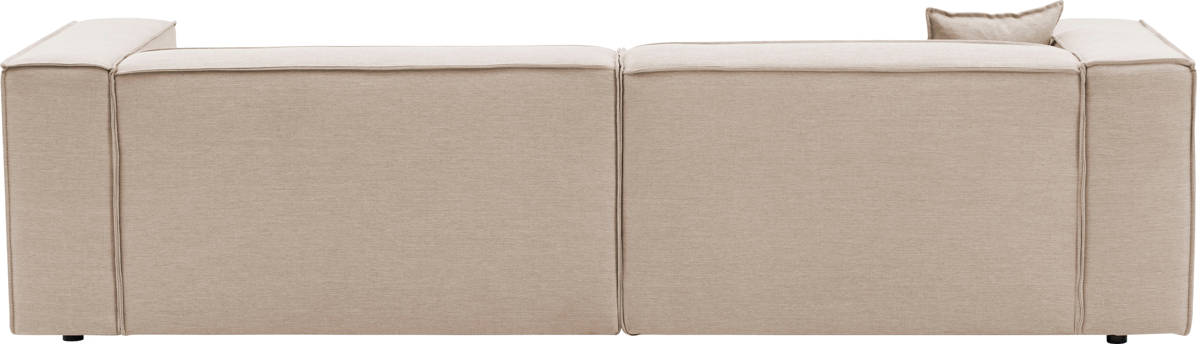 LeGer Home by Lena Gercke 3-Sitzer »PIARA, Couch mit Kedernaht, Sofa in Cord oder Leinenoptik«, schwarze Füße, bequemer Sitzkomfort