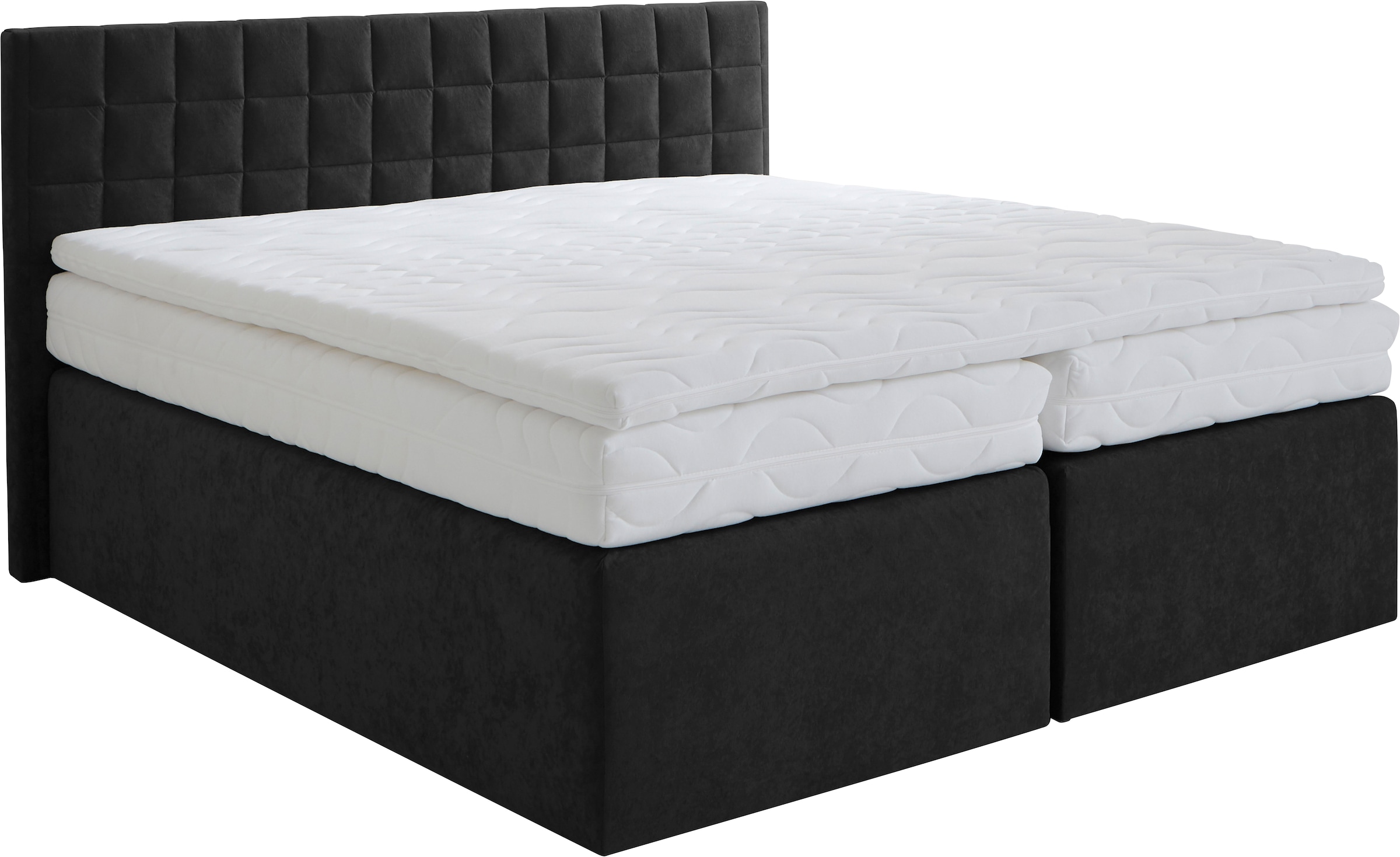 Westfalia Schlafkomfort Boxspringbett »Dublin, wahlweise mit Topper in verschiedenen Härtegraden erhältlich« mit schöner Kopfteilversteppung