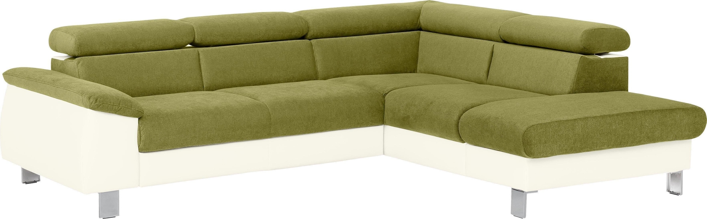 COTTA Polstergarnitur »Komaris L-Form«, (Set), Set bestehend aus: Ecksofa mit Kopfteilverstellung & Hocker