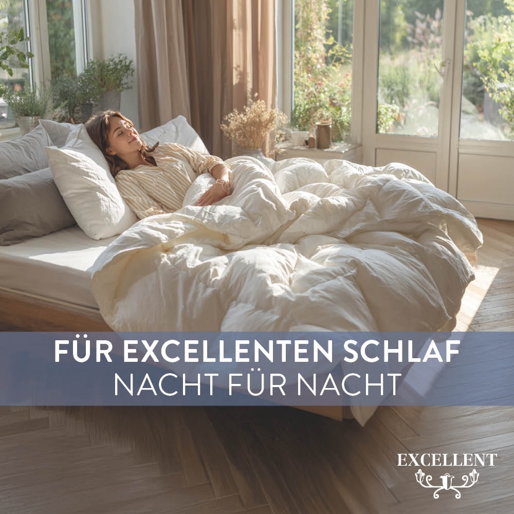 Excellent 3-Kammer-Kopfkissen »Wien«, Füllung: 60% Daunen / 40% Federn (Außenkammern) und 100% Federn (Innenkammer), Bezug: 100% Baumwolle, (1 St.), Kopfkissen in 40x80 und 80x80 erhältlich