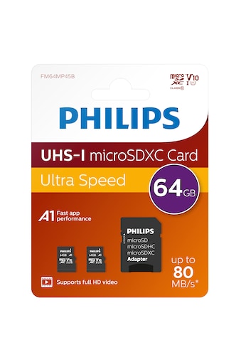 Speicherkarte »MicroSDXC UHS-I CL10 U1 2er Pack 64GB«, (UHS-I Class 10 80 MB/s...