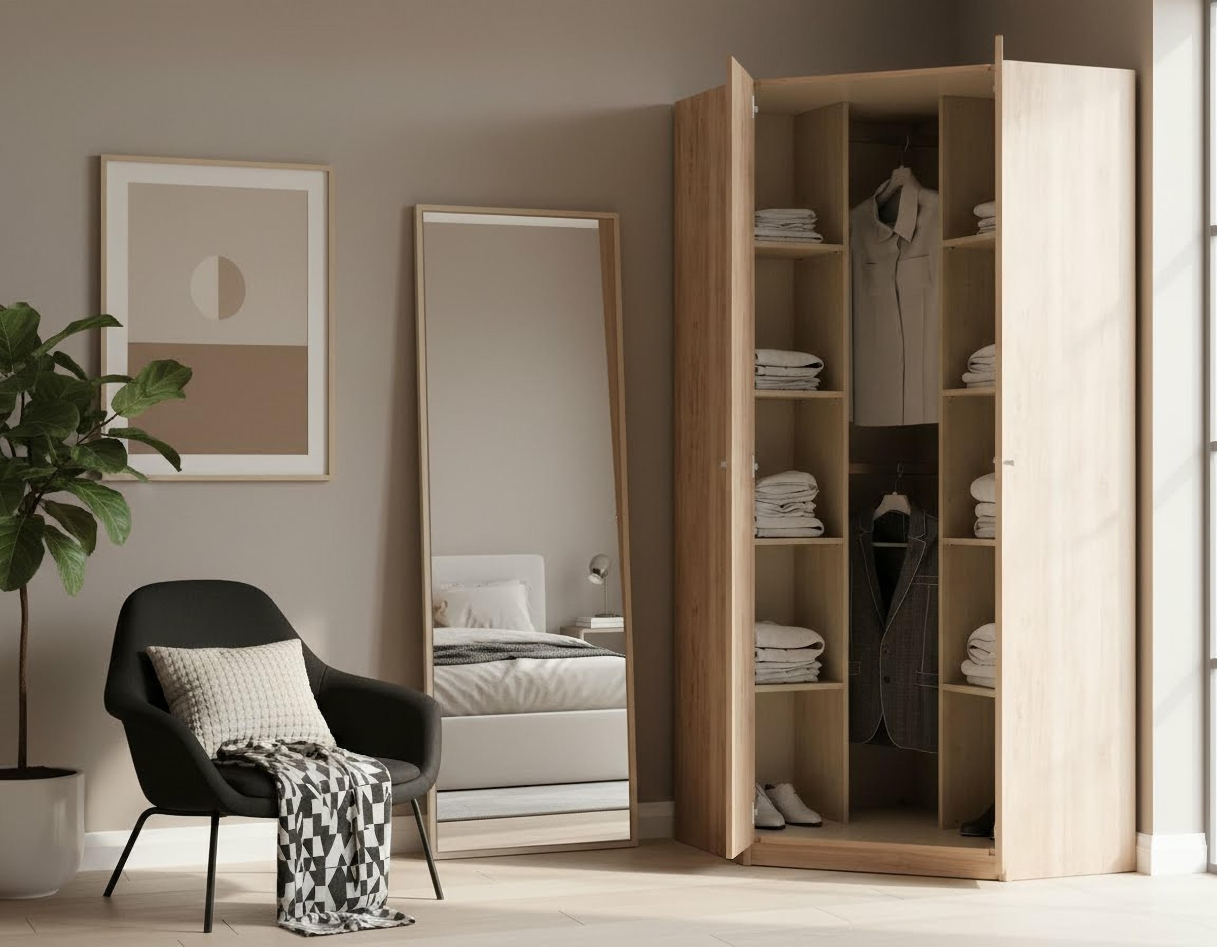 priess Eckkleiderschrank »Barcelona Kleiderschrank Ecklösung Raumwunder« in 2 Tiefen Schrank Eckschrank Garderobe