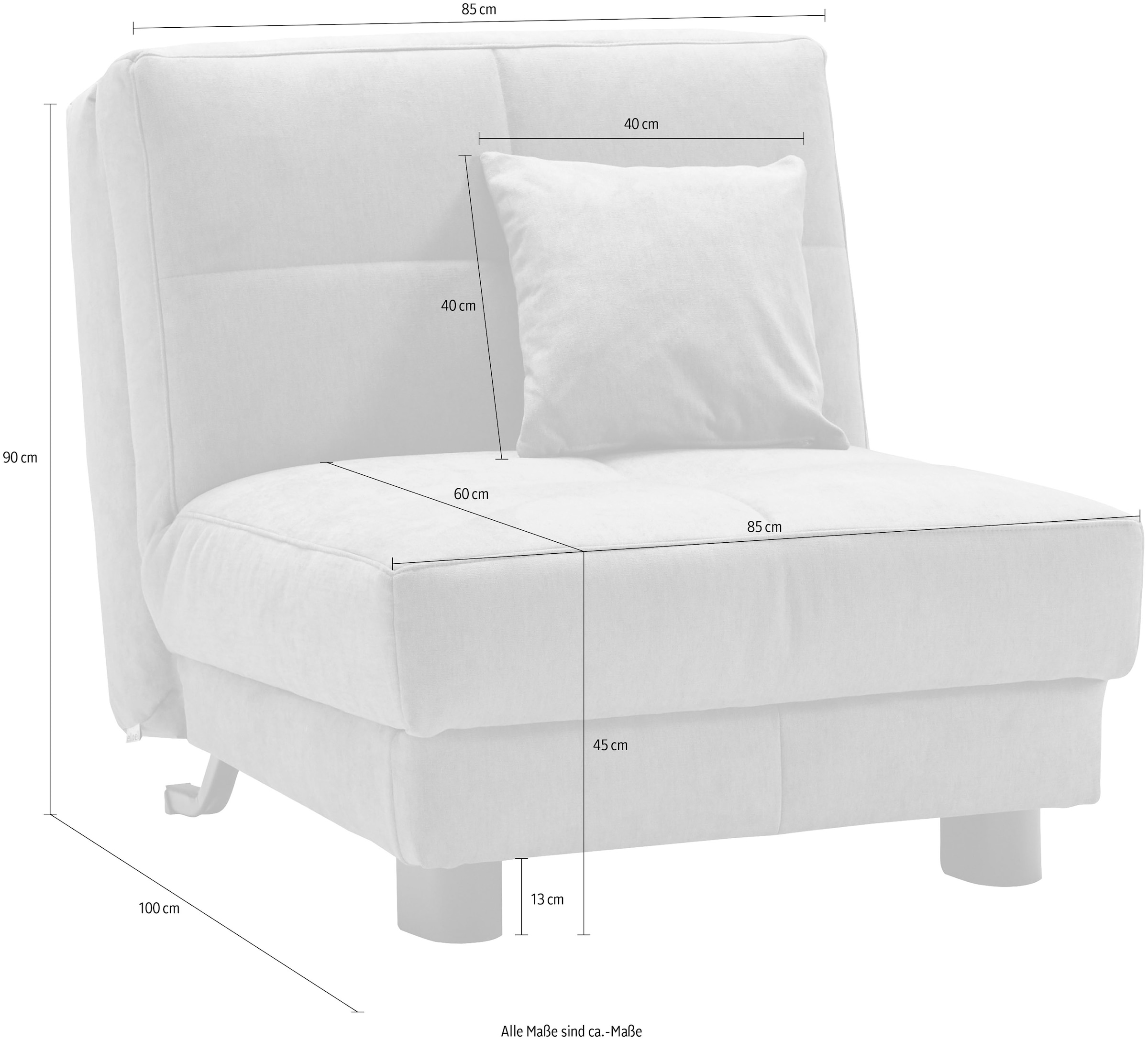 ell + ell Schlafsofa »Tilda«, Breite 85 cm, inkl. 1 Zierkissen