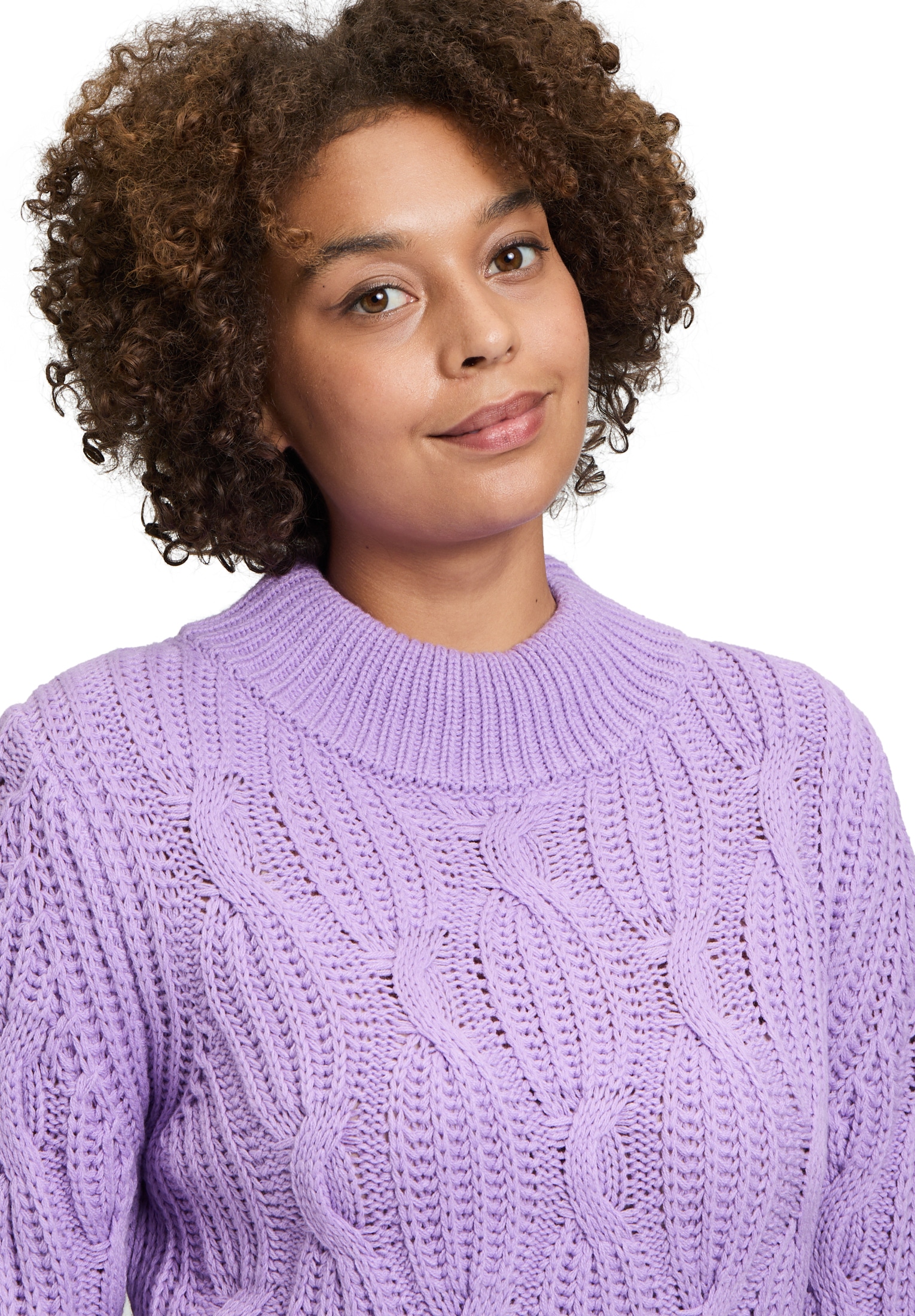 Betty&Co Rundhalspullover »Grobstrick-Pullover mit Stehkragen«