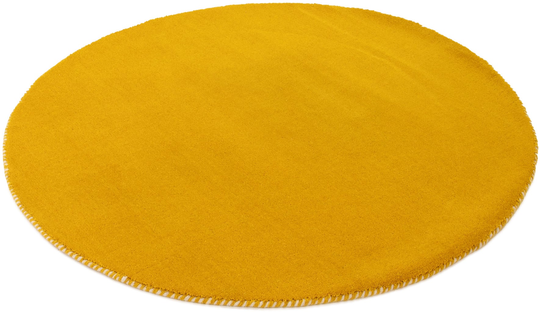 carpetfine Wollteppich »Gabbeh Lola Uni«, rund, 14 mm Höhe, mit natürlichem Pflanzenmaterial von Hand gewebt, auch als Läufer