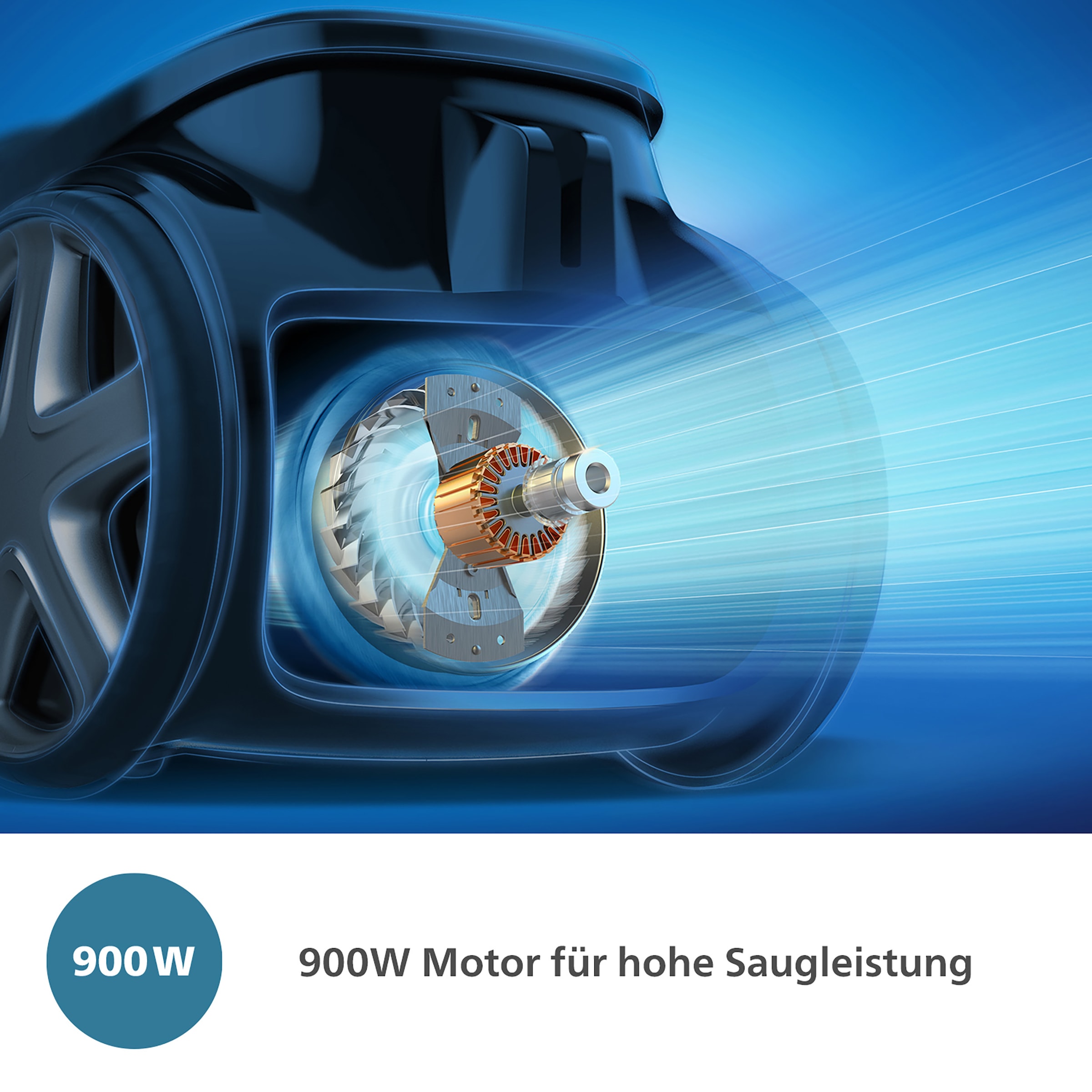 Philips Bodenstaubsauger »XD8122/10 8000 Serie, unser leistungsstärkster Allrounder, 900W, 4l«, 900 W, mit Beutel, HEPA-Filter, TriActive+ LED-Düse, Möbelaufsätze inkl; Tiefschwarz matt