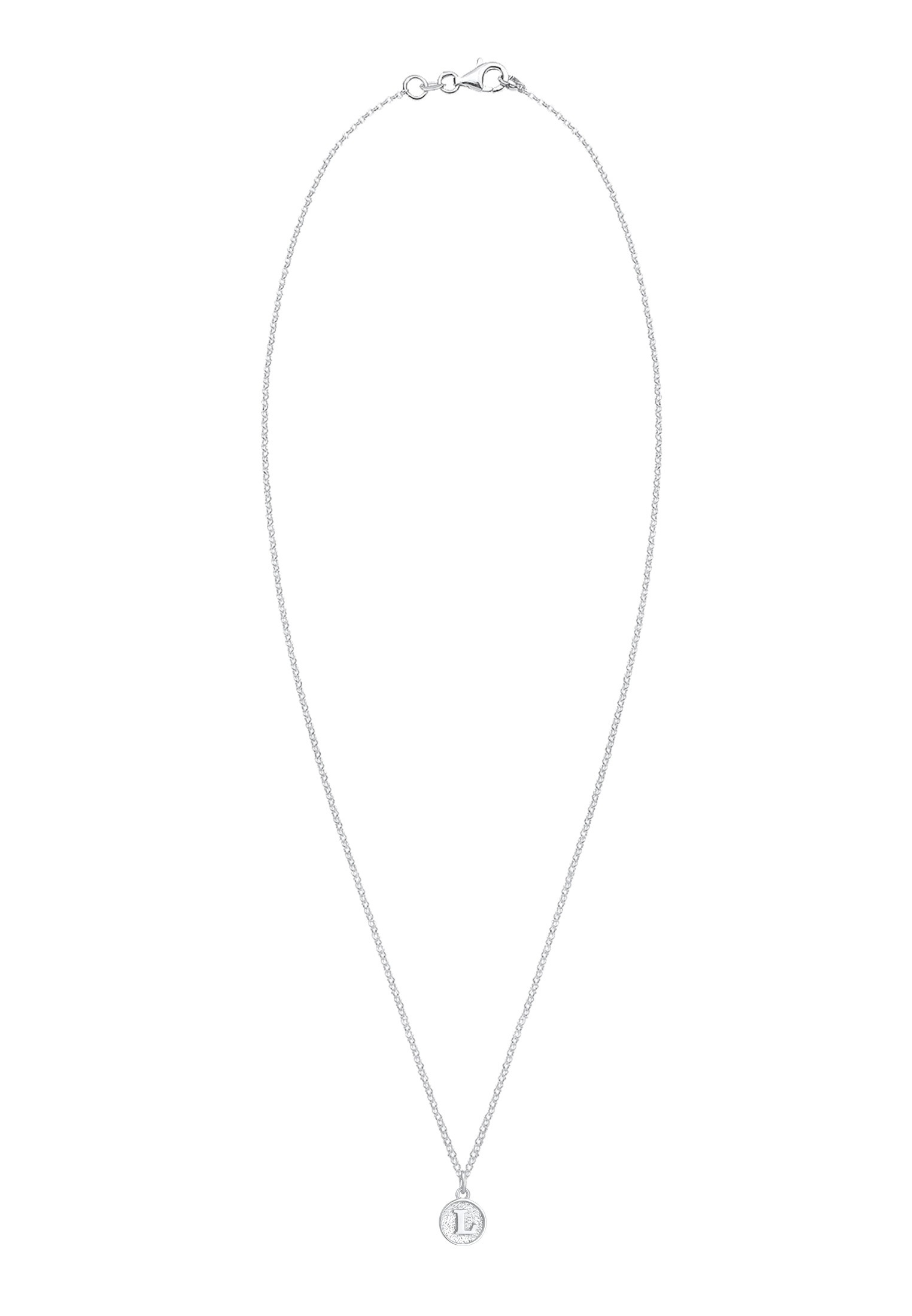 Elli Kette mit Anhänger »Halskette Plättchen Vintage Buchstabe L Initialen 925 Sterling Silber«