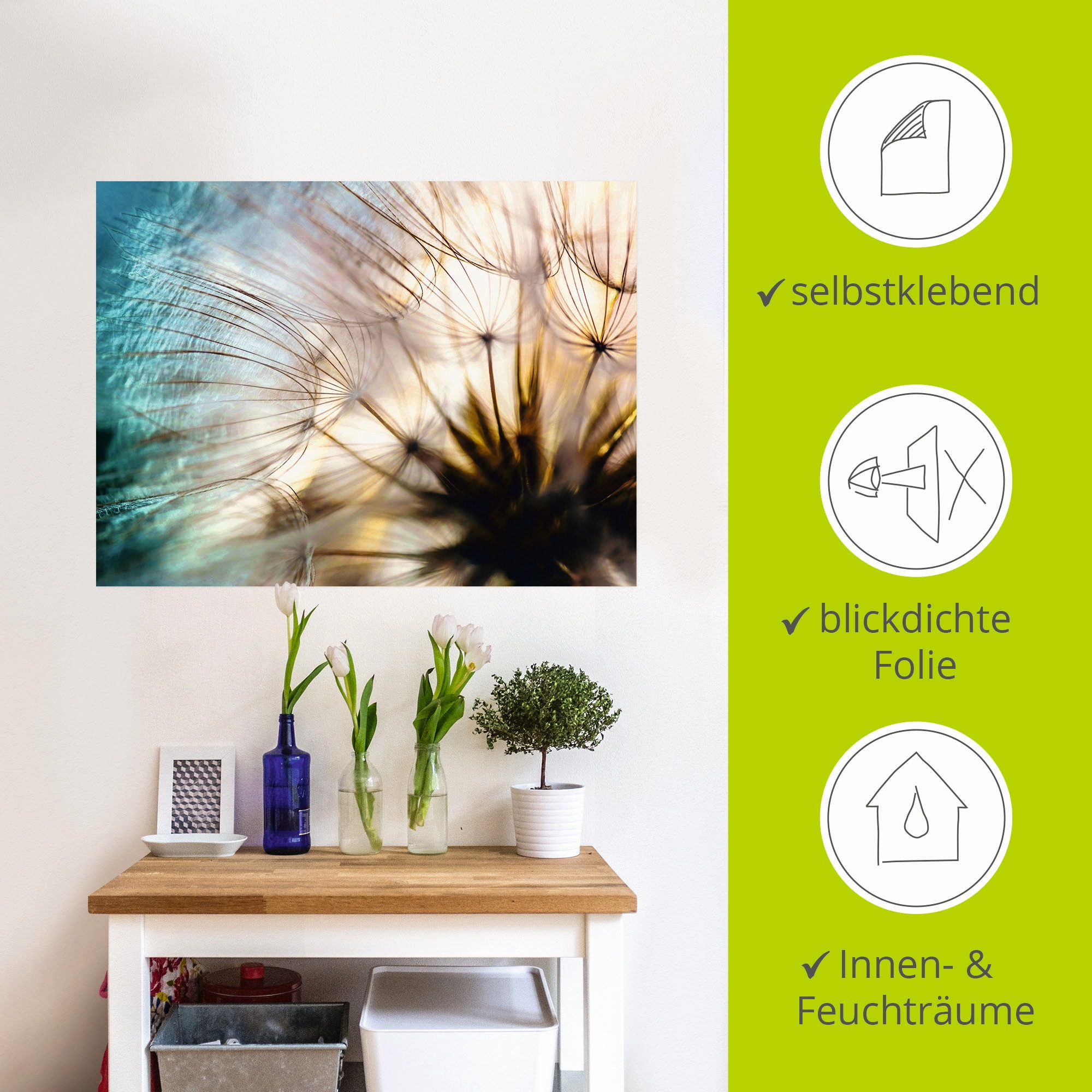 Artland Wandbild »Pusteblume Makro abstrakt«, Blumen, (1 St.), als Alubild, Outdoorbild, Leinwandbild, Poster, Wandaufkleber