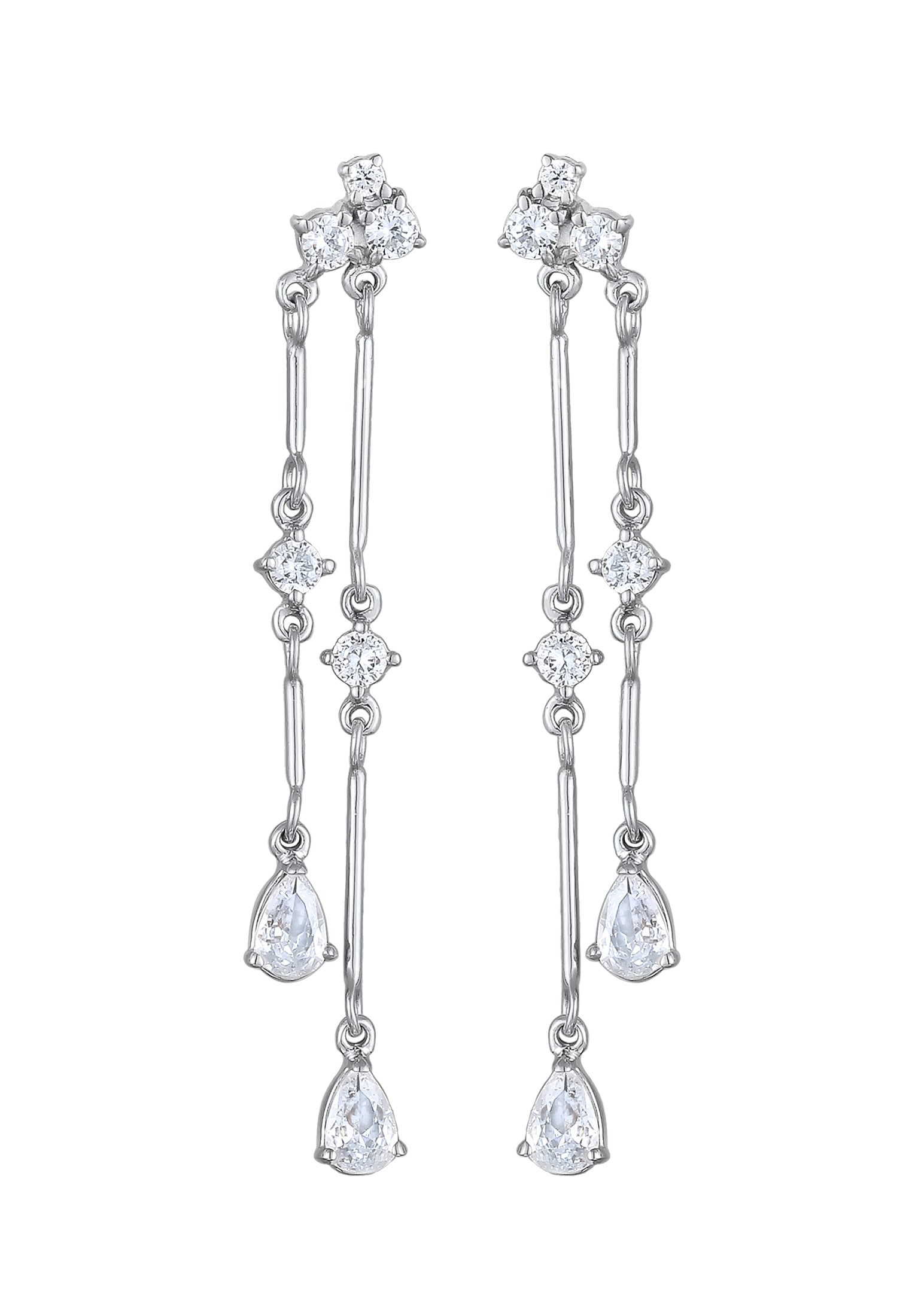 Elli Premium Paar Ohrstecker »Ohrringe Tropfen Topas Weiß 925 Sterling Silber«