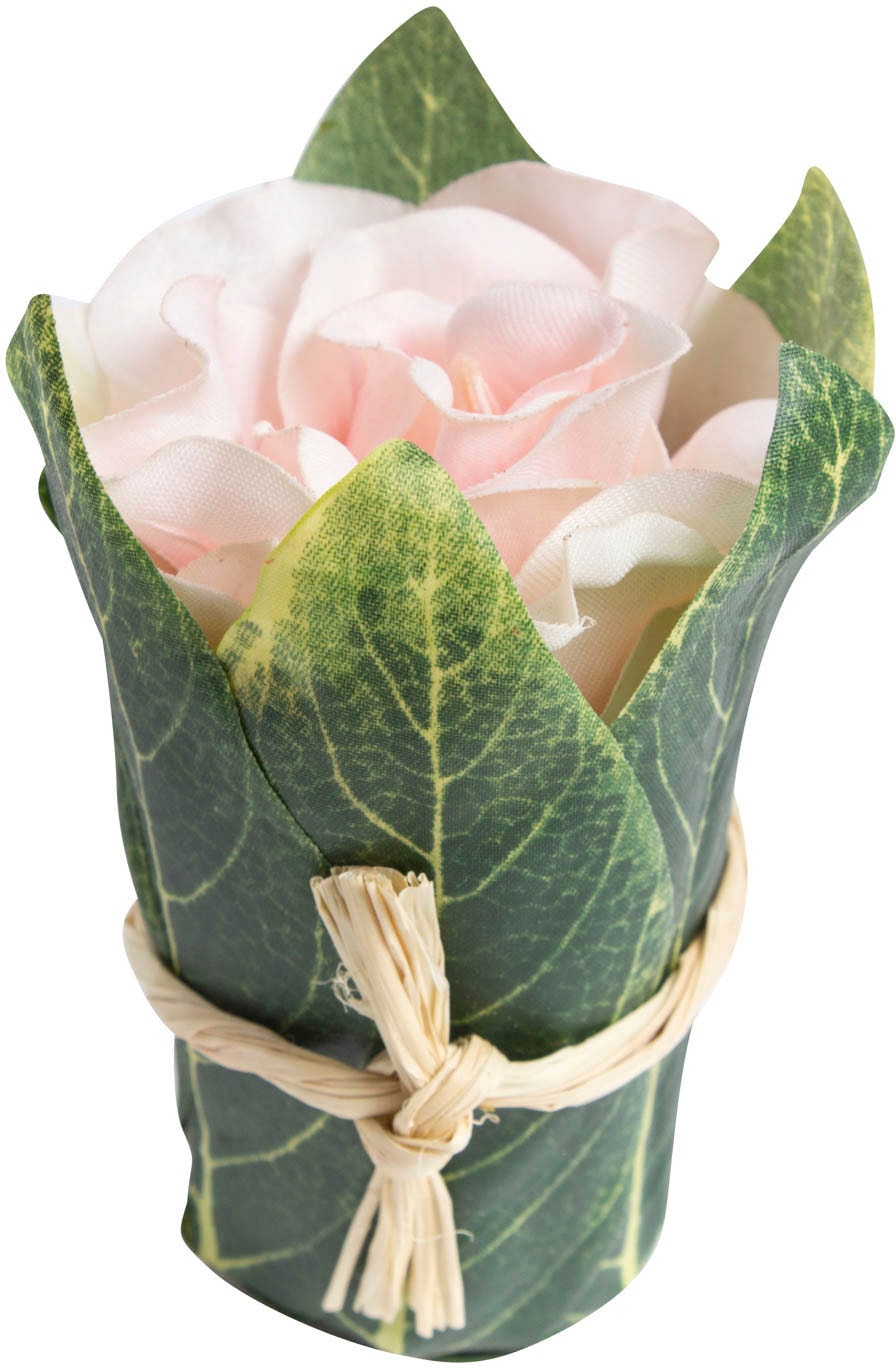 Blättern auf »Rosenarrangement Kunstblume umwickelt« kaufen Botanic-Haus mit Raten