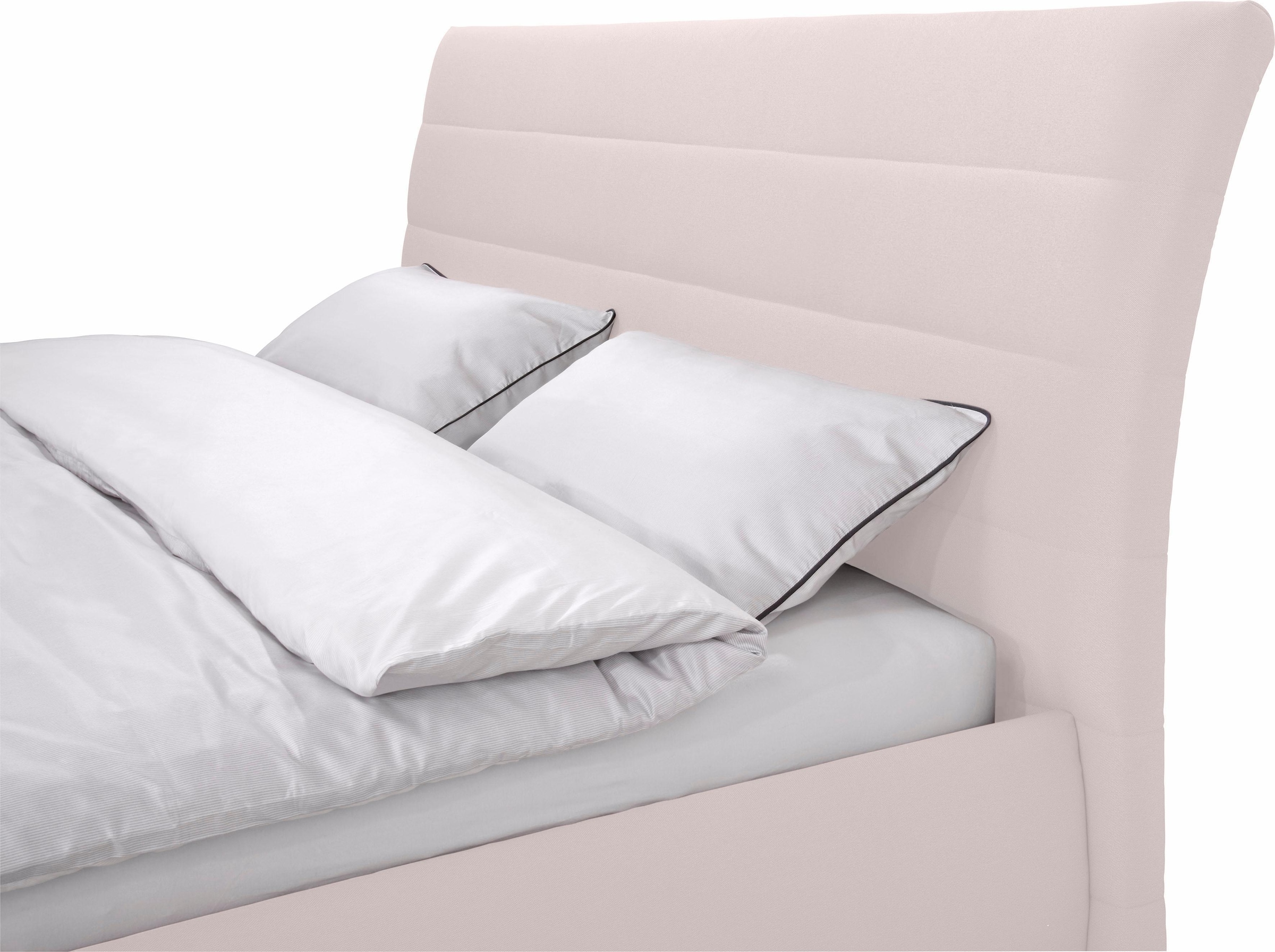 TOM TAILOR HOME Polsterbett »SOFT LINES BED«, mit geschwungenem Kopfteil mit horizontaler Steppung, ohne Print