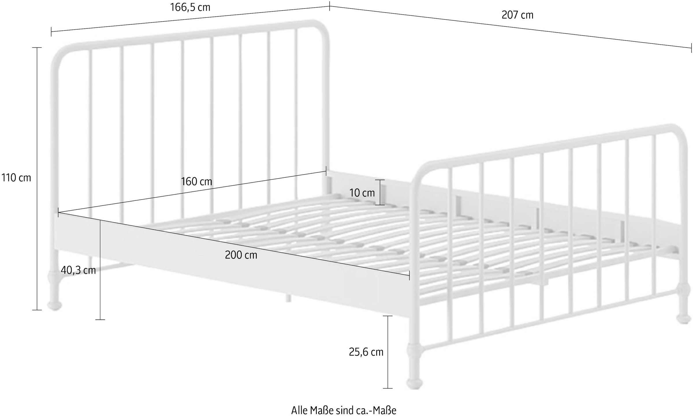 Vipack Metallbett »Bronxx«, (Made in Europe), aus Metall