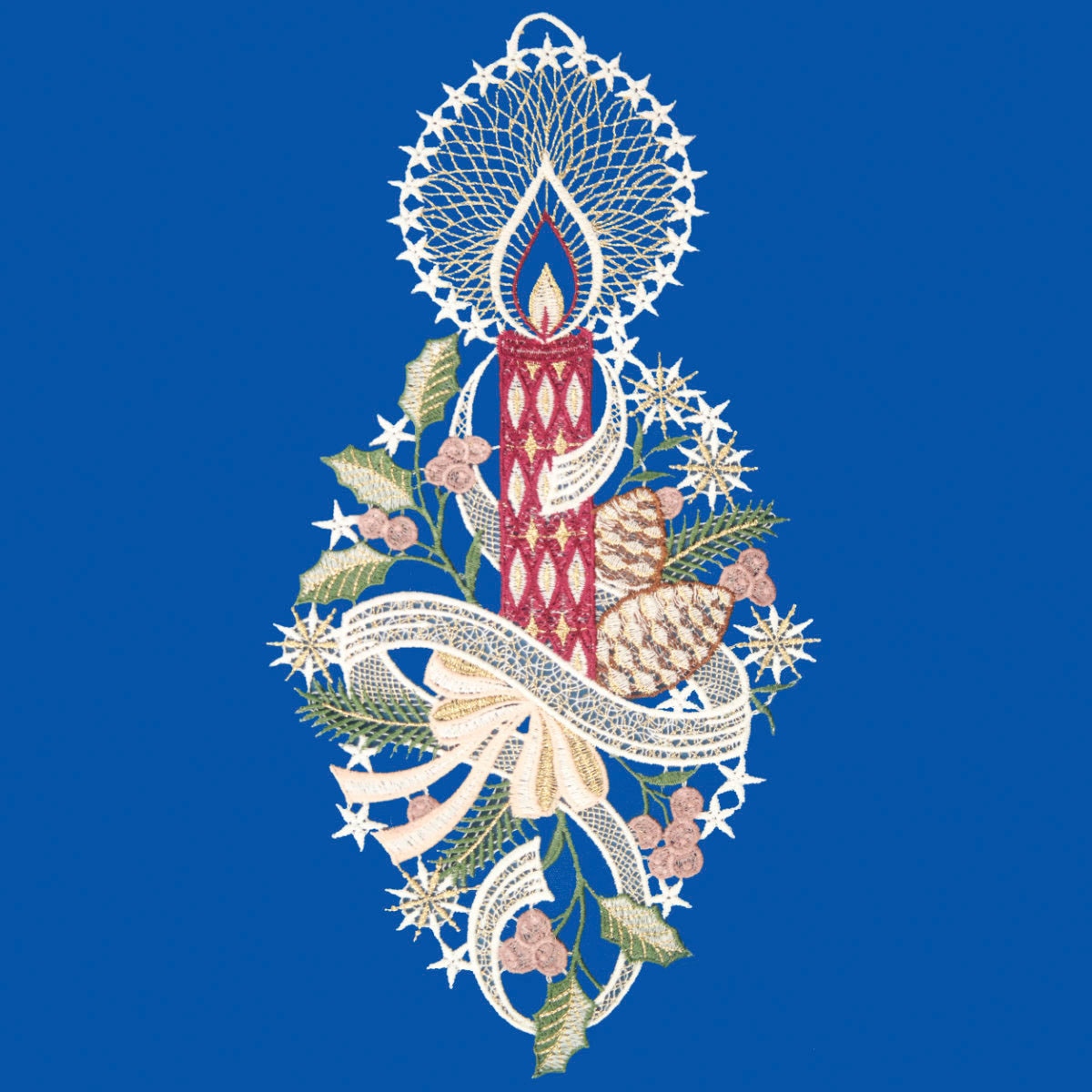 W. Reuter & Sohn - Plauener Spitze® Fensterbild »Kerze« Made in Germany