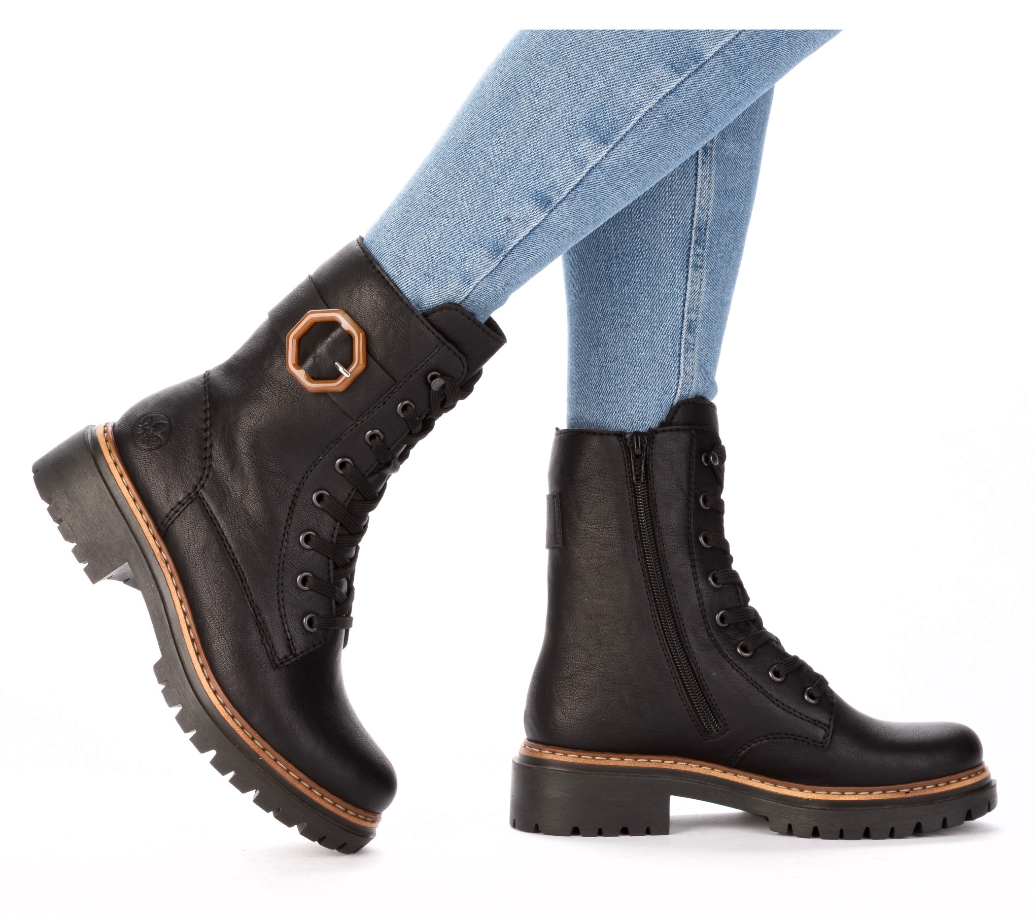 Rieker Winterstiefelette  Schnürboots, Schnürstiefelette, Profilsohle, mit Innenreißverschluss