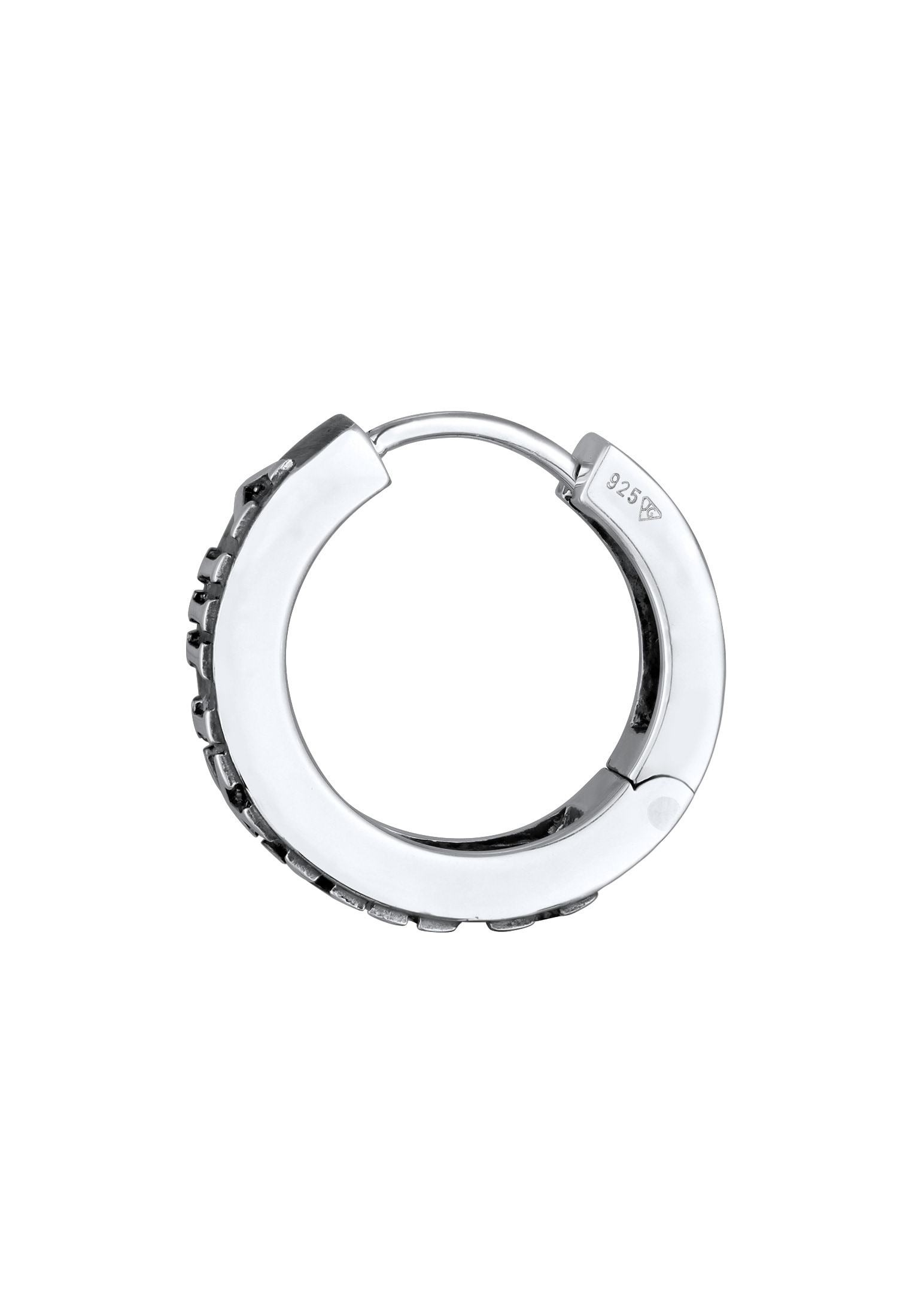 Kuzzoi Paar Creolen »Ohrringe Single Creole Römische Zahlen oxidiert 925 Silber«