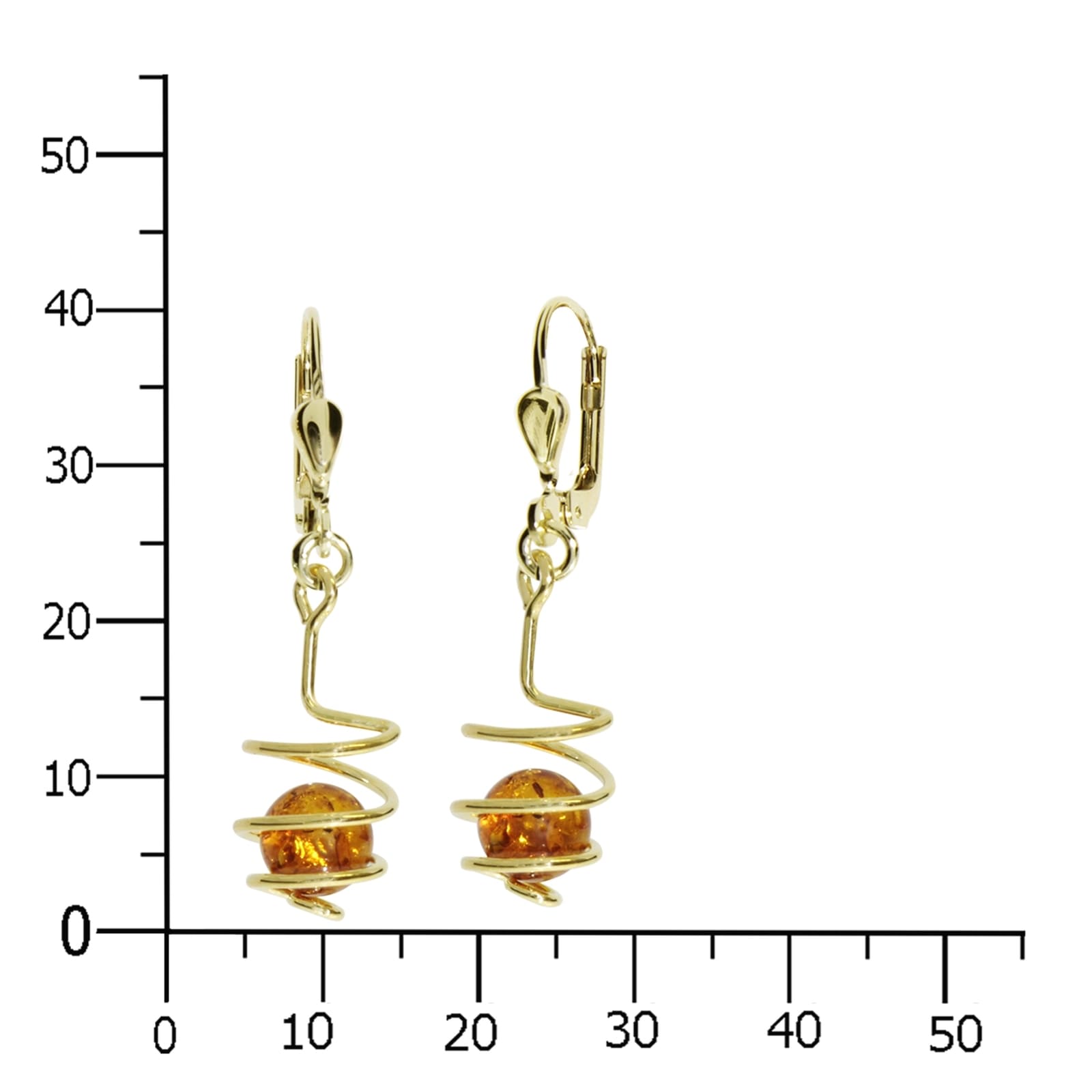 OSTSEE-SCHMUCK Paar Ohrhänger »- Spirale - Silber 925/000, vergoldet - Bernstein«