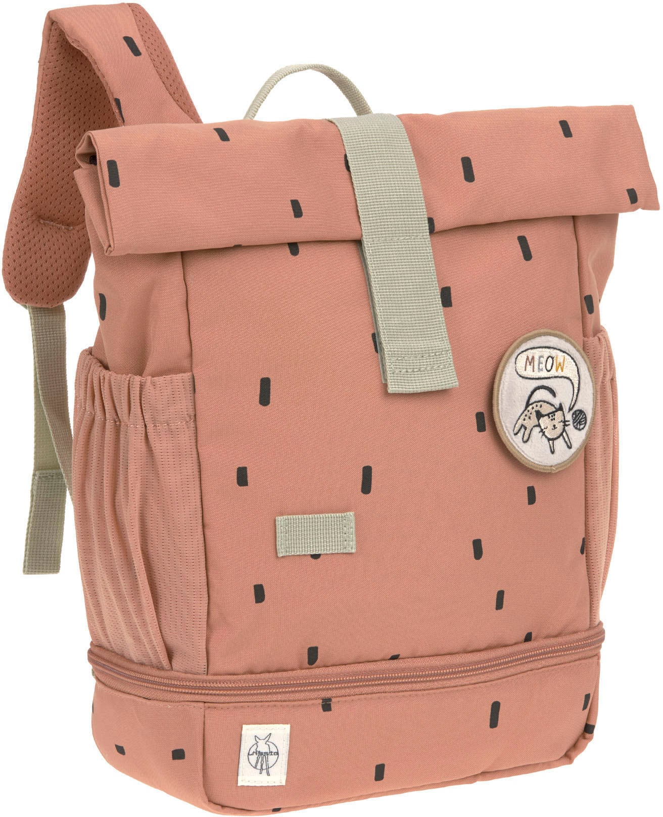 LÄSSIG Kinderrucksack »Happy Prints, Mini Rolltop, Caramel«, Reflektoren